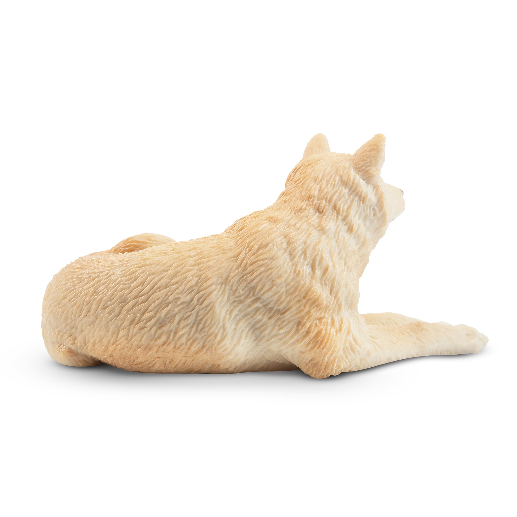 Toymany Sitting White Wolf Figurine Toy-back