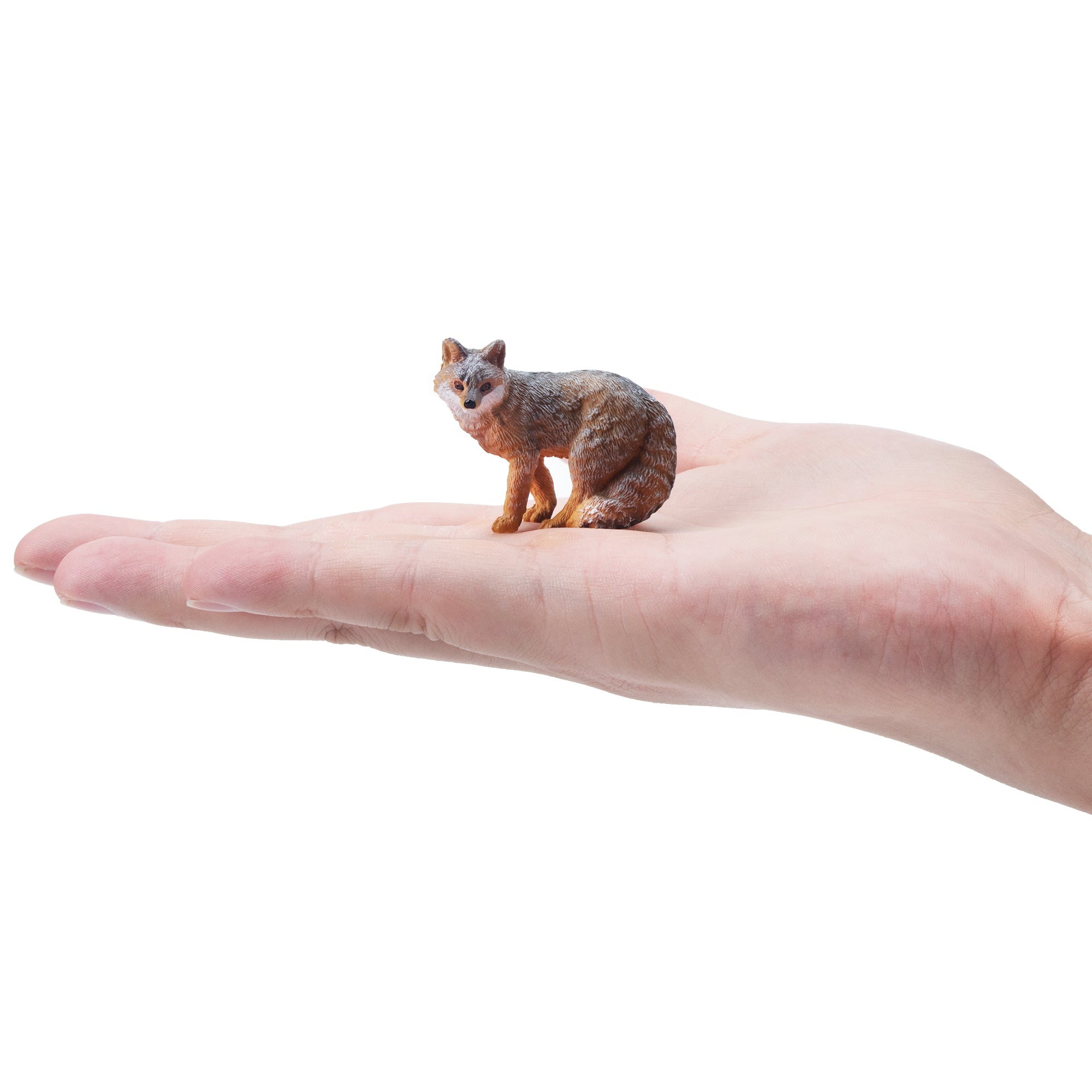 Toymany Mini Grey Fox Figurine Toy-on hand