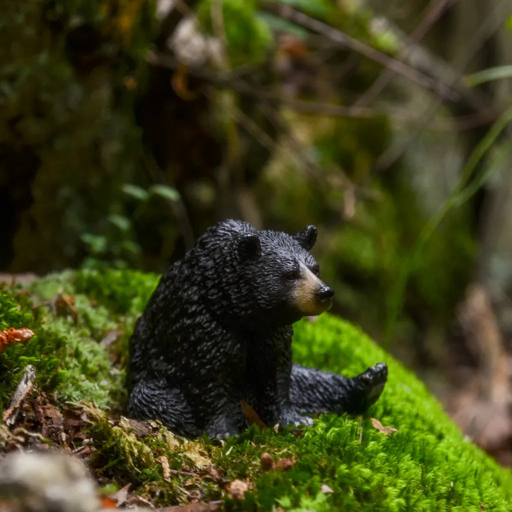 Toymany Resting Black Bear Figurine Toy