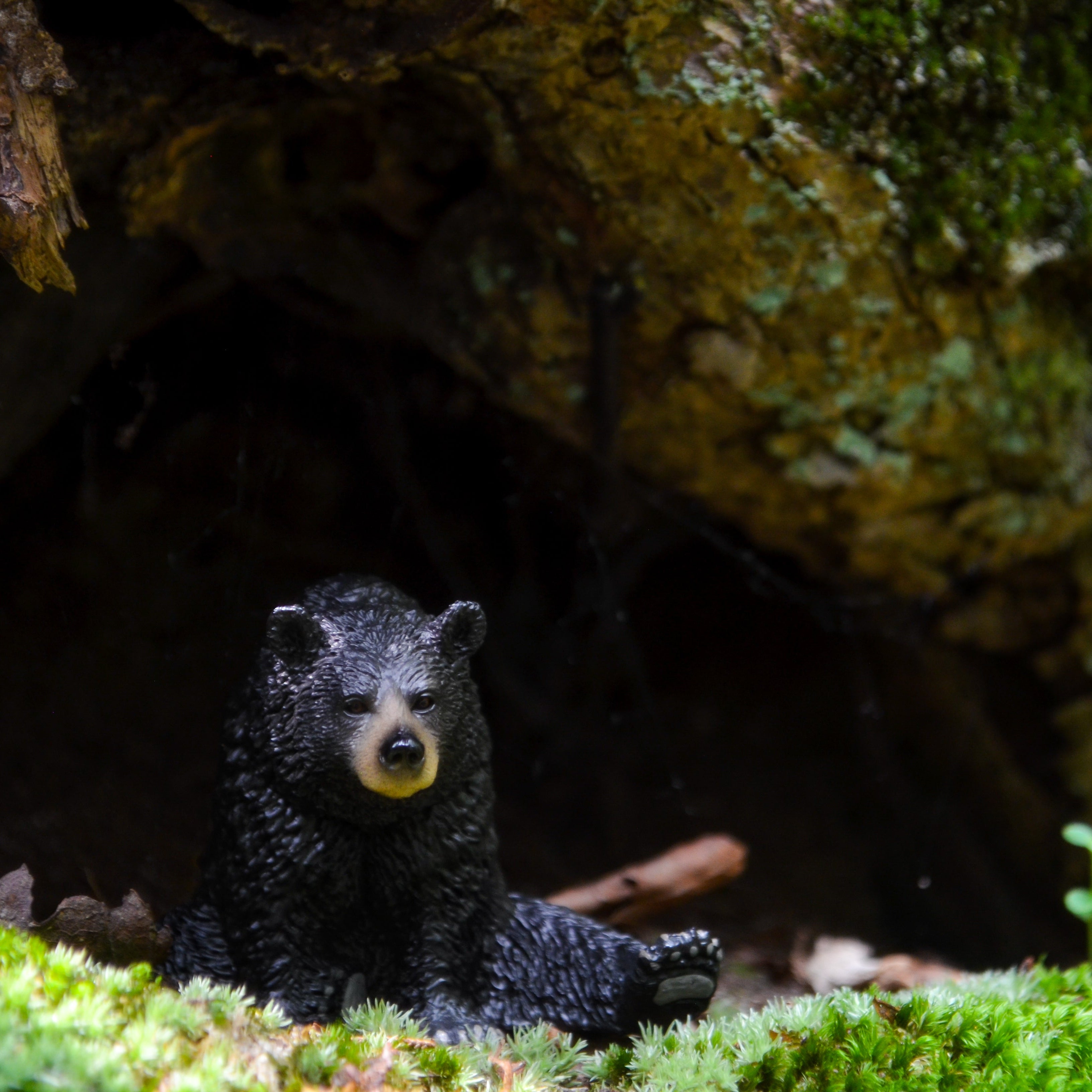 Toymany Resting Black Bear Figurine Toy