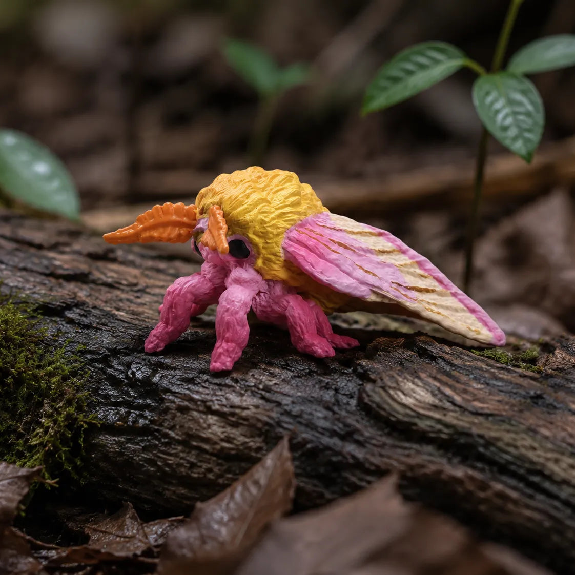 Toymany Rosy Maple Moth Figurine Toy-scene