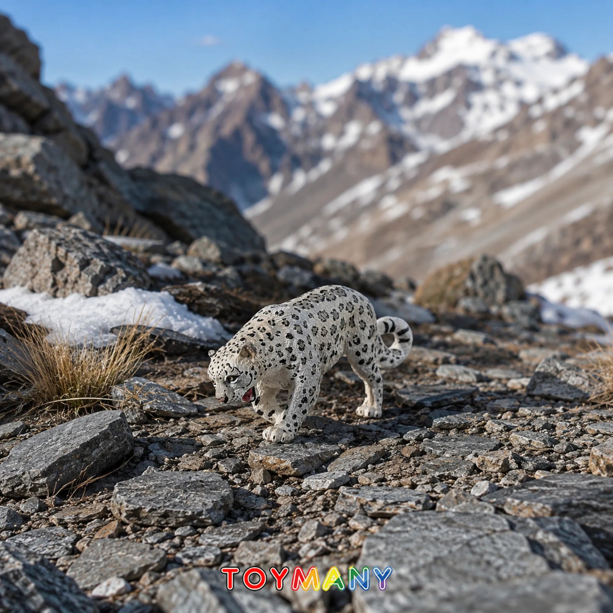 Toymany Snow Leopard Figurine Toy-scene