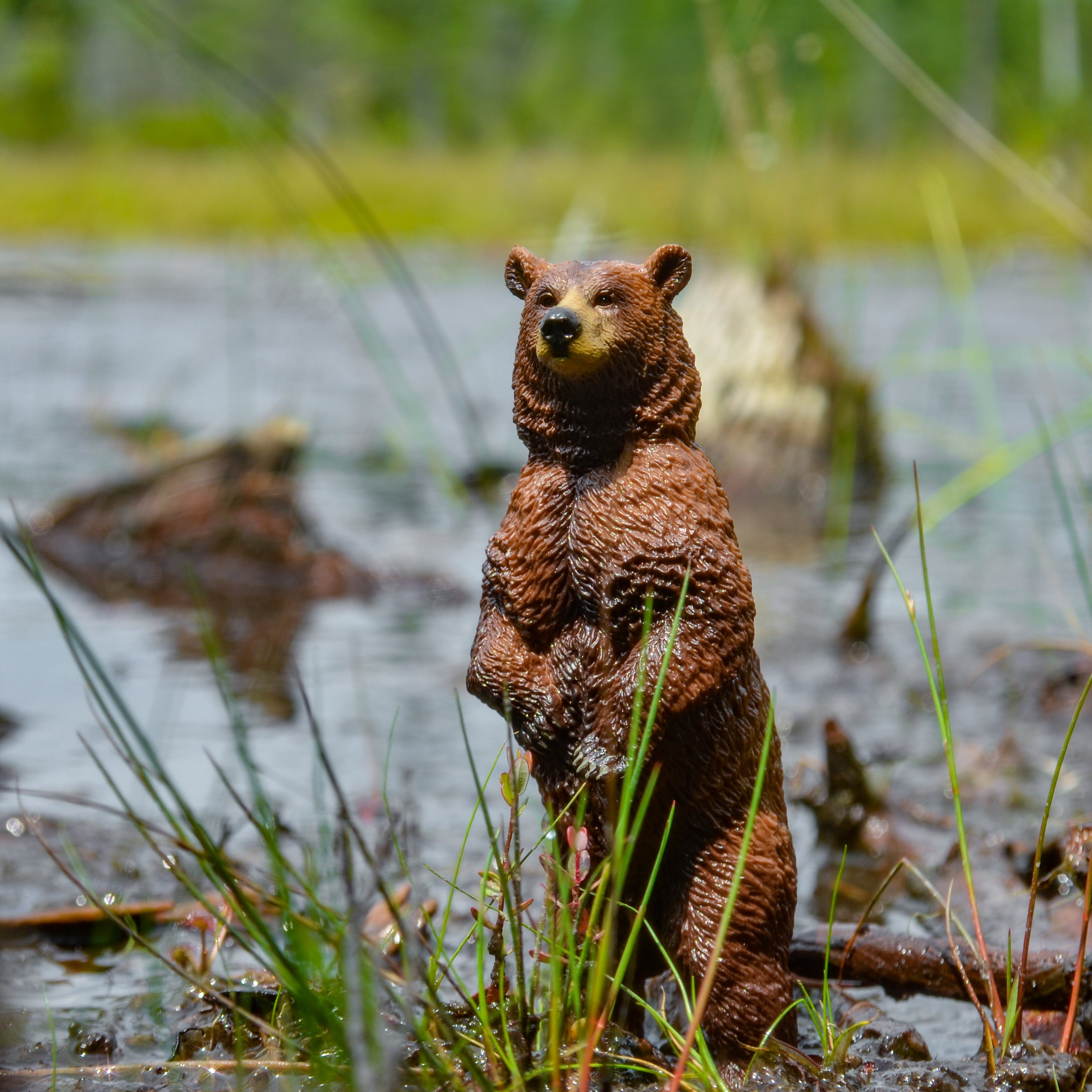 Toymany Standing Brown Bear Figurine Toy