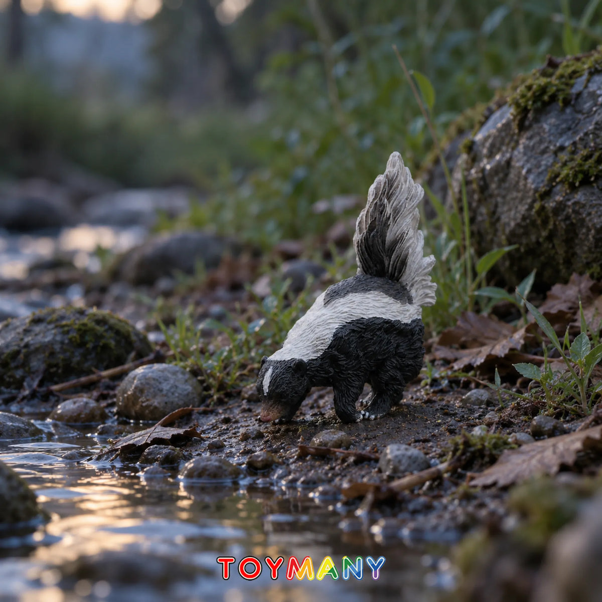 Toymany Striped Skunk Figurine Toy-scene