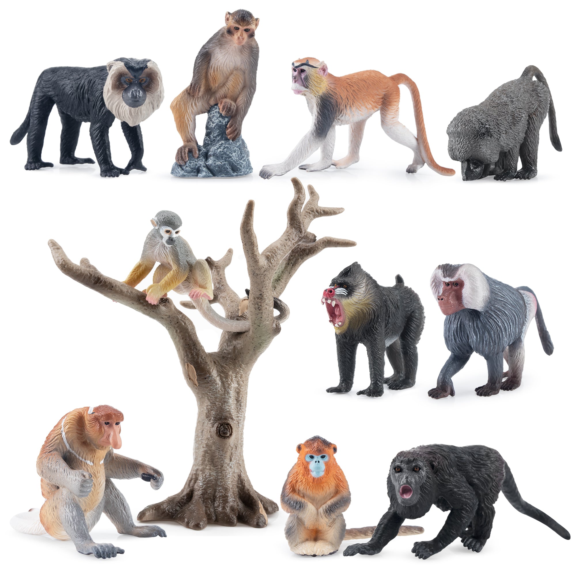 11-Piece Monkey Animal Figurine Playset