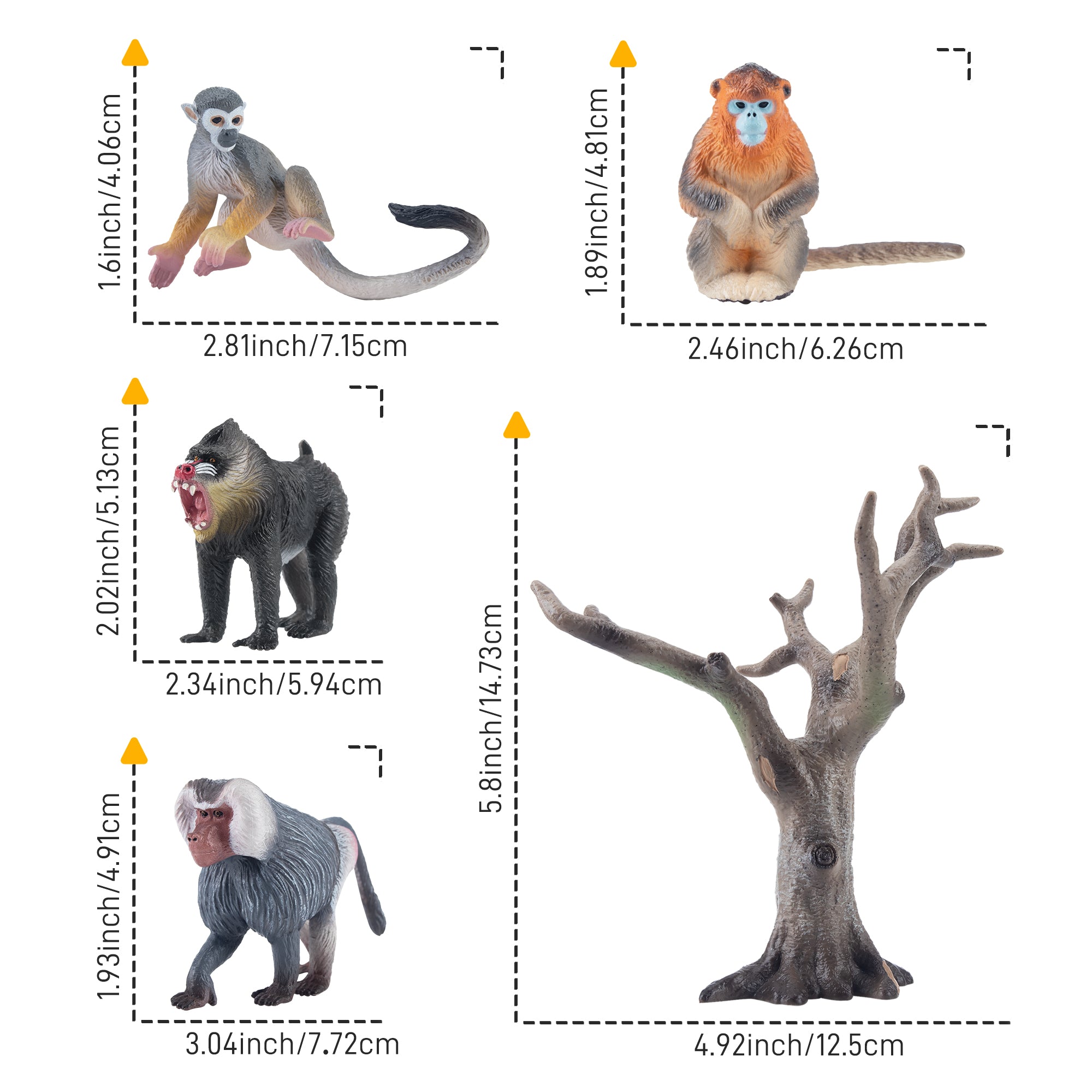 11-Piece Monkey Animal Figurine Playset