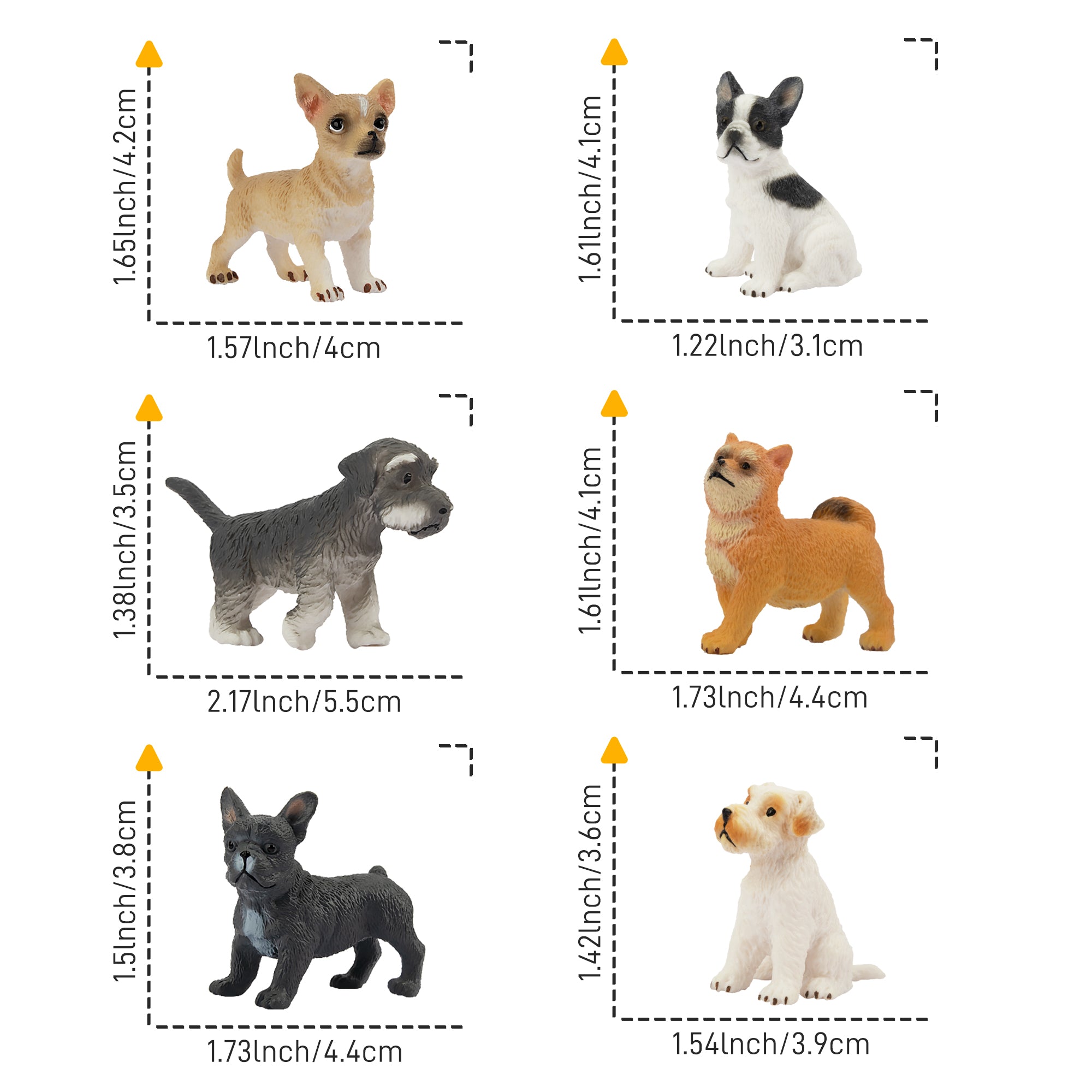 12-Piece Mini Dog Animal Figurines Playset-2-size 1