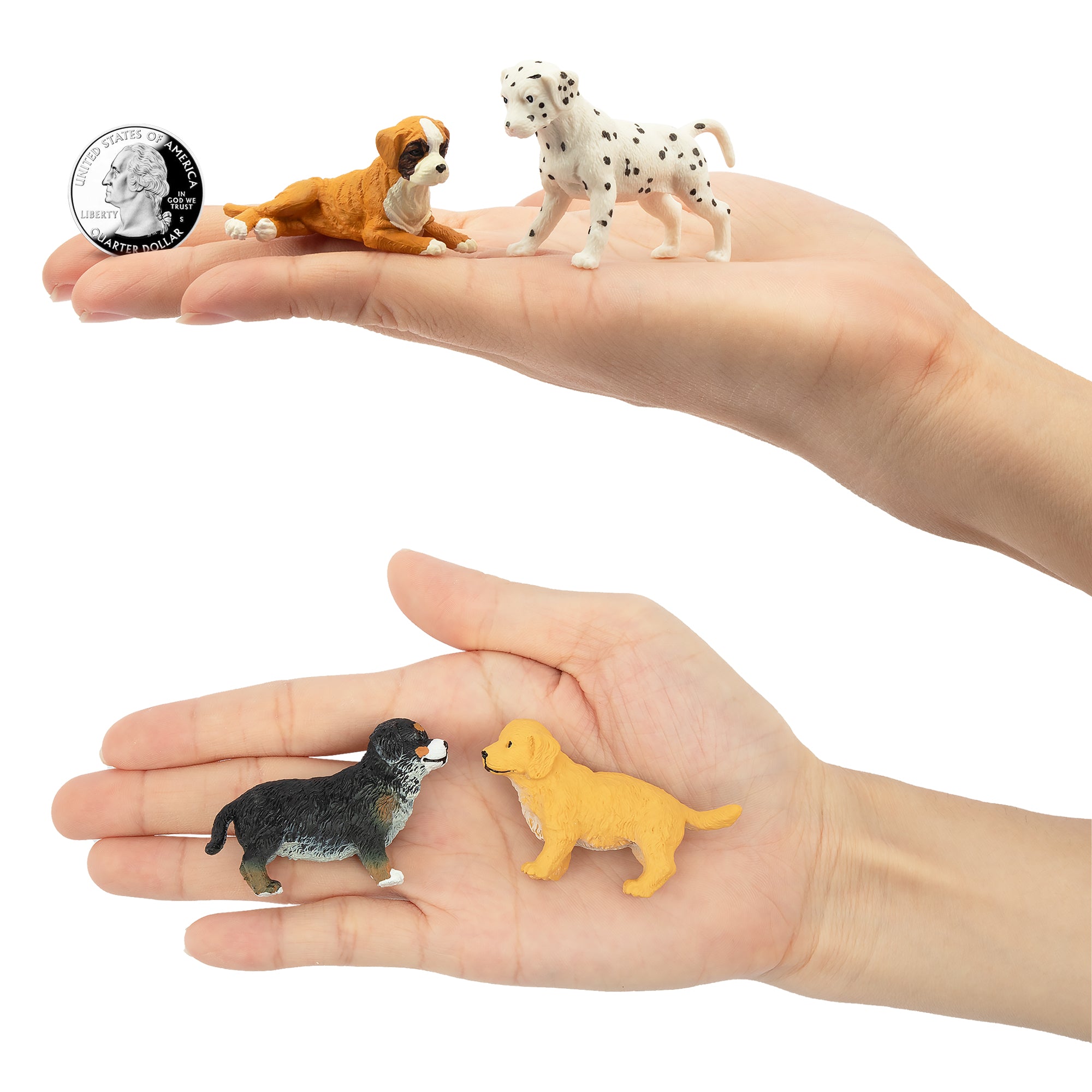 12-Piece Mini Dog Animal Figurines Playset-on hand