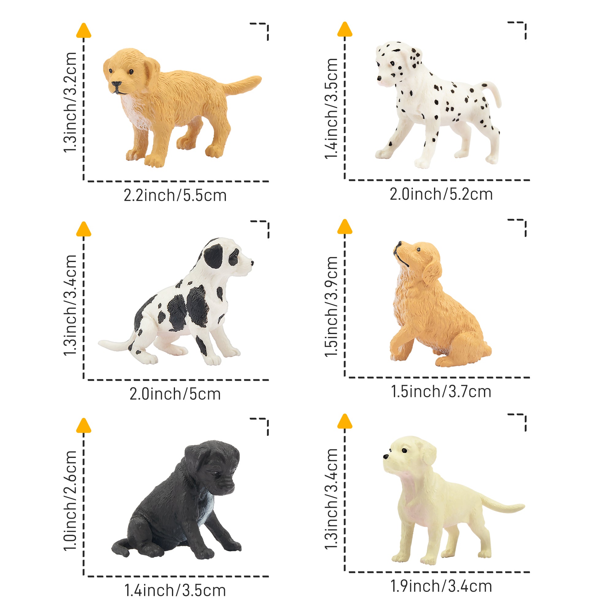 12-Piece Mini Dog Animal Figurines Playset-size 2