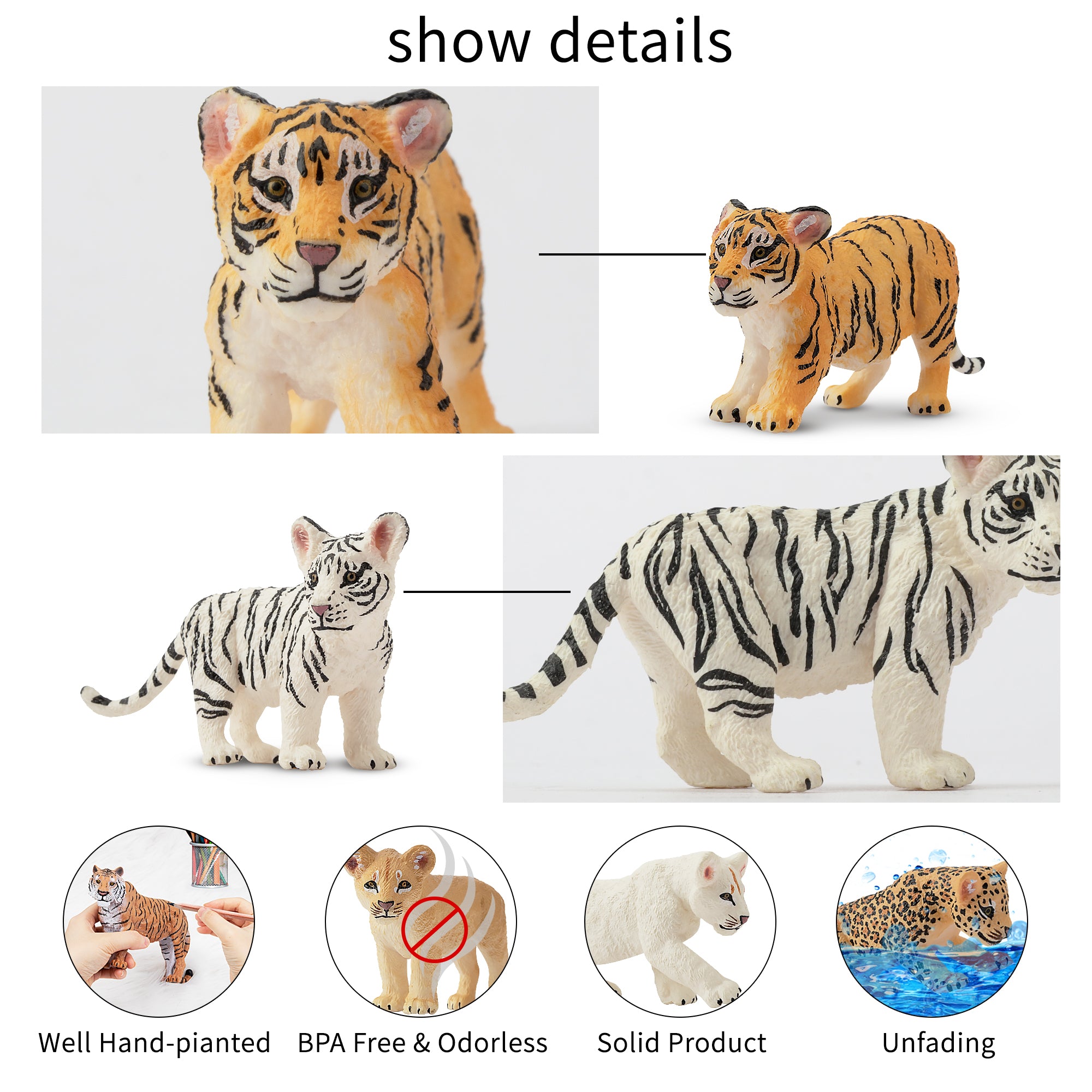 12-Piece Mini Tiger Cub Figurines Playset-detail