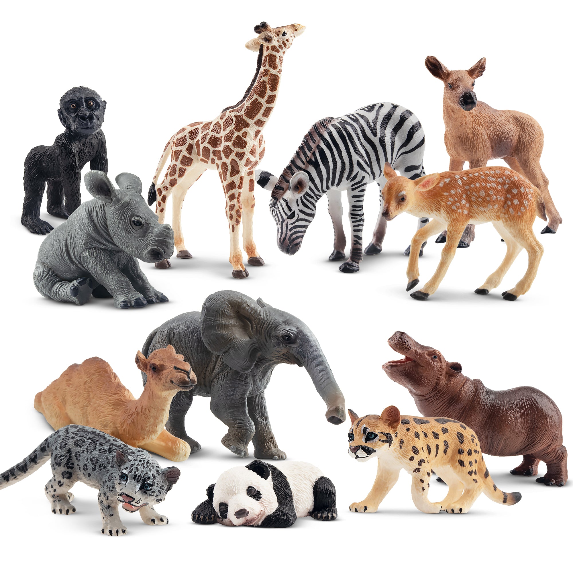 12-Piece Mini Wildlife Animals Figures Playset-2