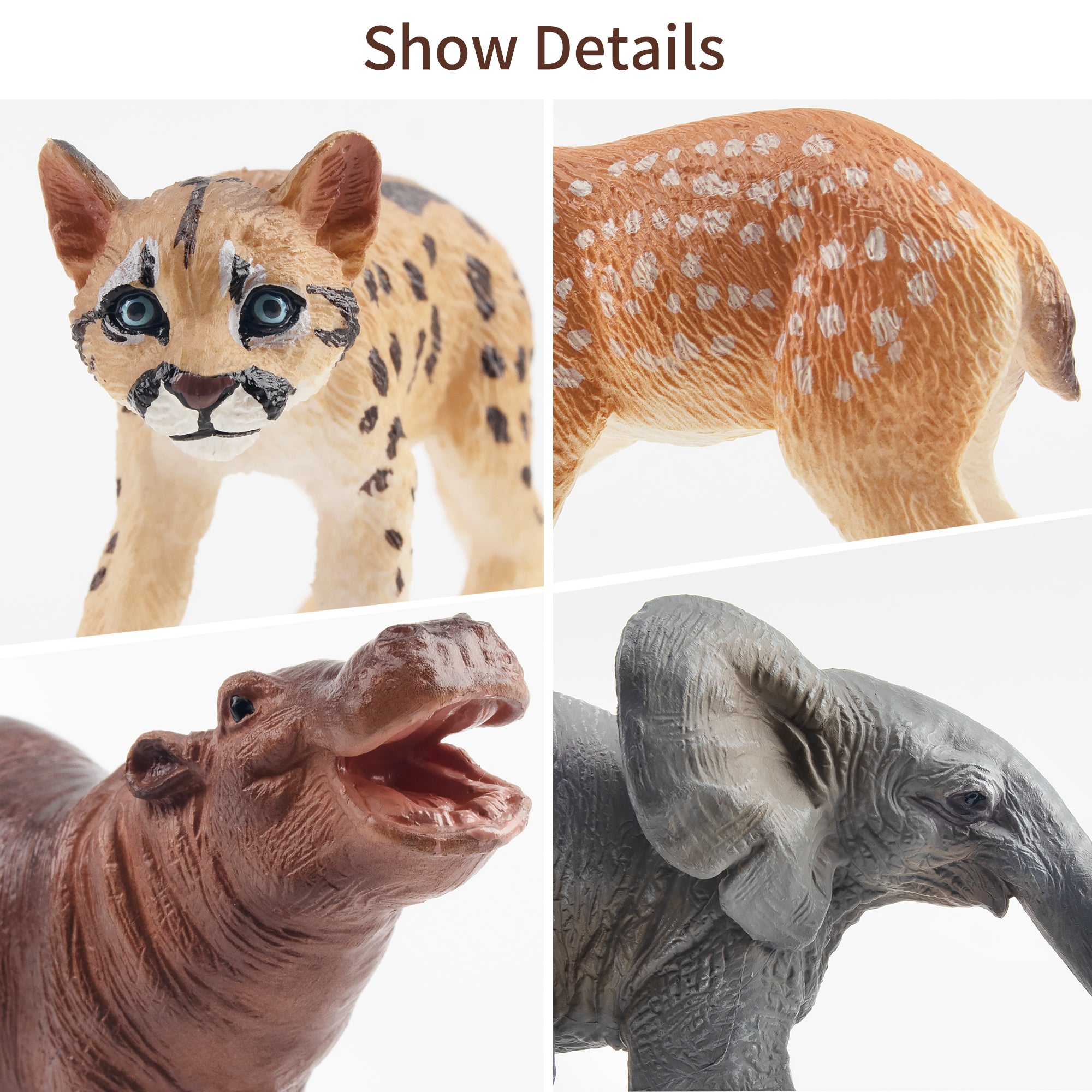 12-Piece Mini Wildlife Animals Figures Playset-detail