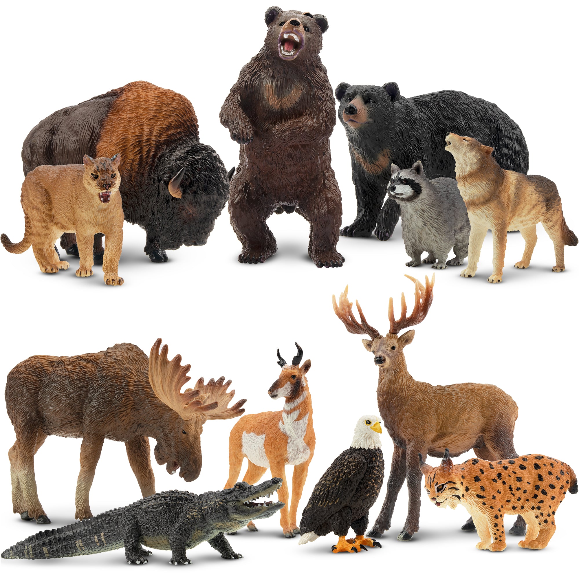 12-Piece North American Forest Animal Figurines Playset