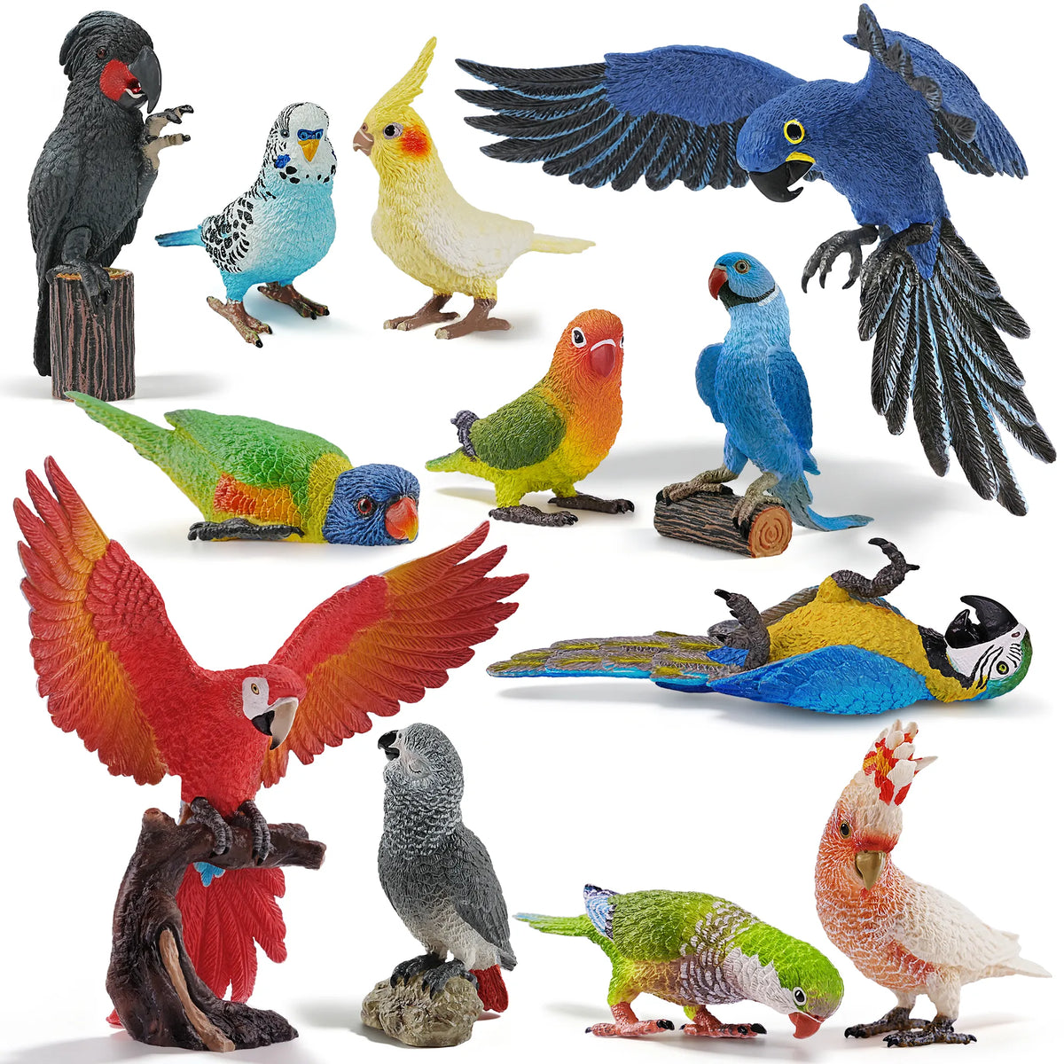 12-Piece Parrot Figurines Playset-1