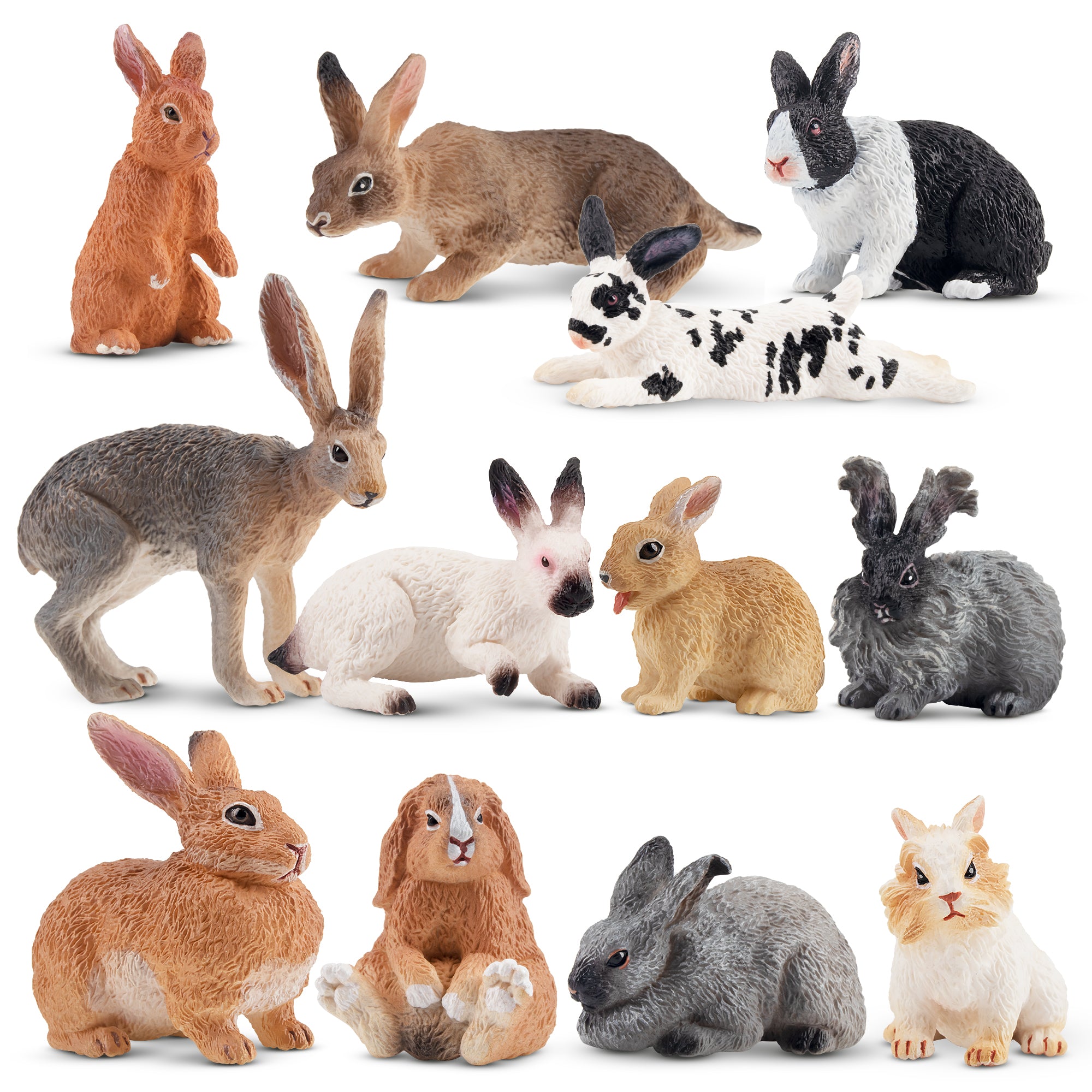 12-Piece Rabbit Animal Figurines Playset-2