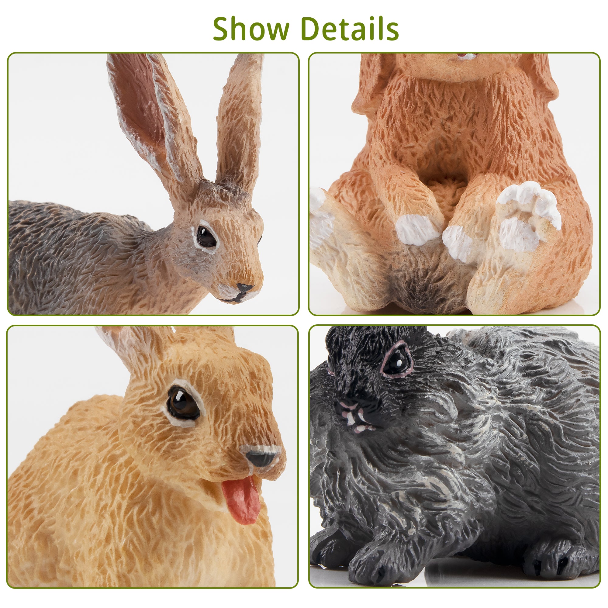 12-Piece Rabbit Animal Figurines Playset-detail
