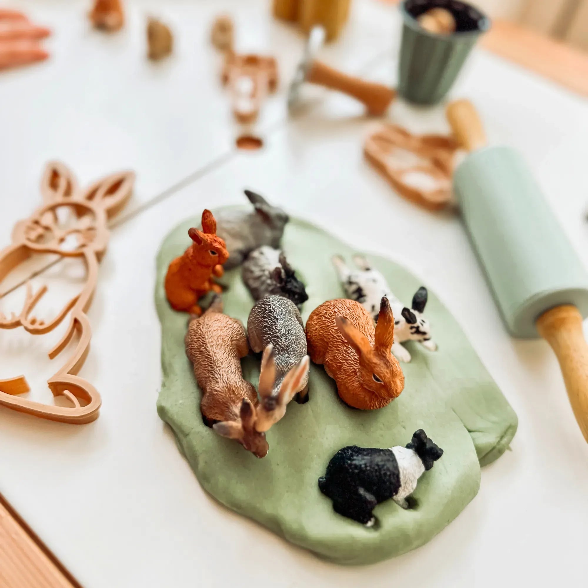 12-Piece Rabbit Animal Figurines Playset-scene 4