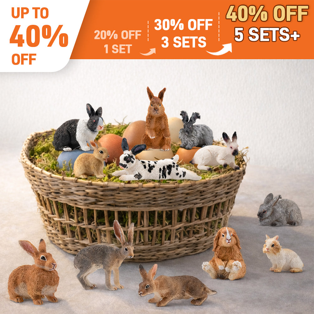 12-Piece Rabbit Figurine Playset