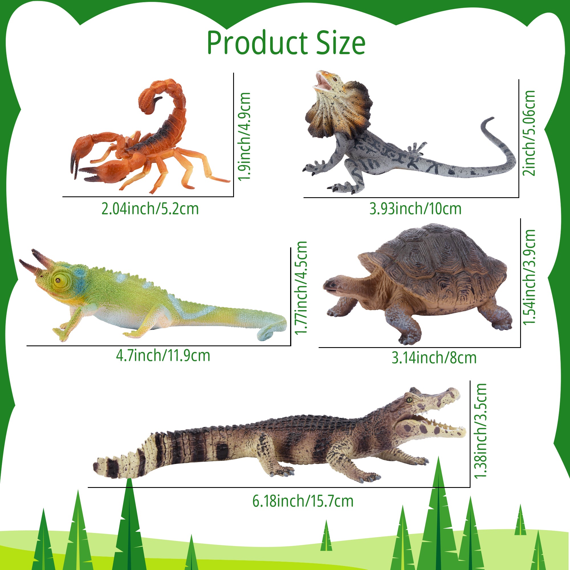 12-Piece Reptile Animal Variety Figurines Playset-size1