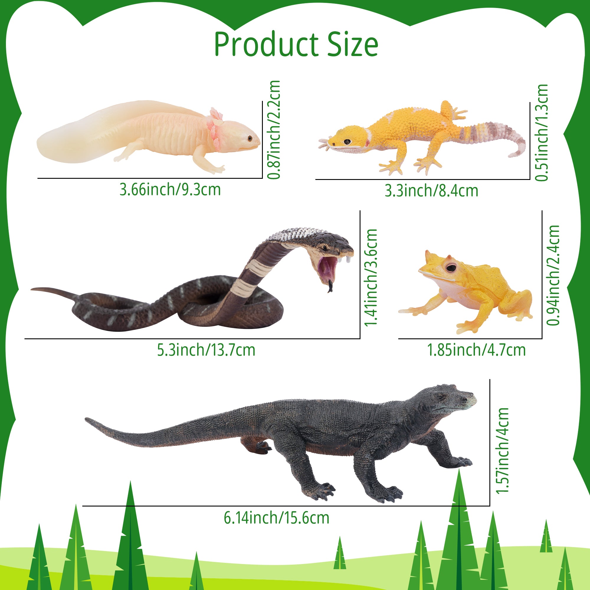12-Piece Reptile Animal Variety Figurines Playset-size2