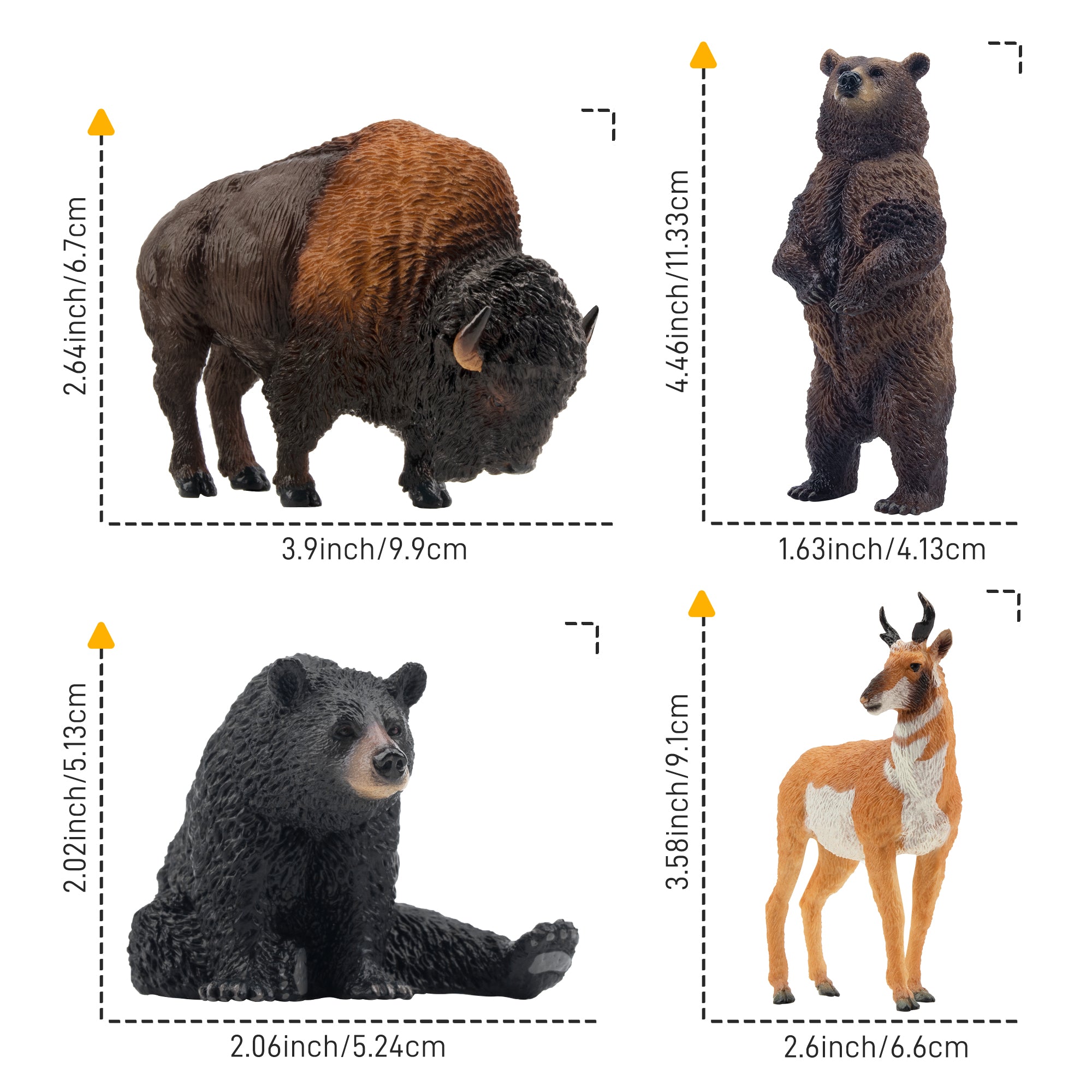 Ensemble de Figurines Animalières Animaux de la Forêt Nord-Américaine - 12 Pièces