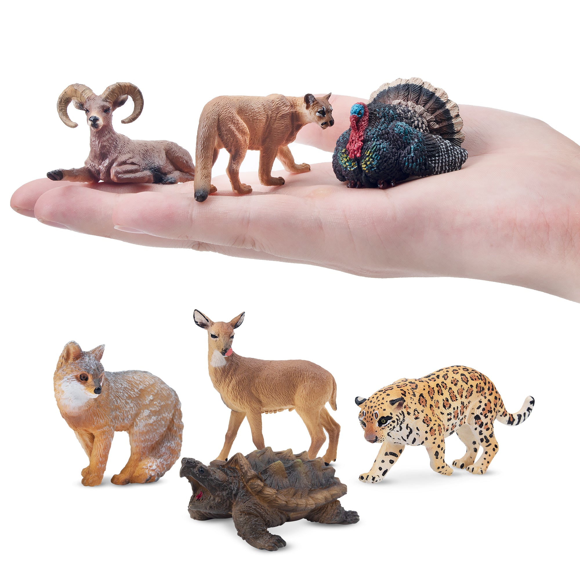 14-Piece Mini North American Animals Figurine playset-2