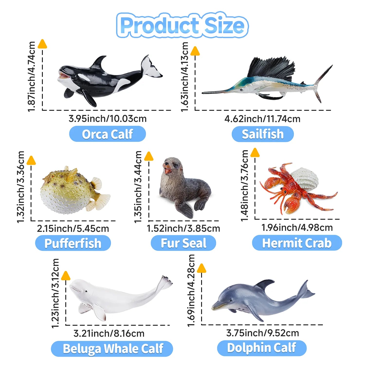 مجموعة لعب مكونة من 16 مجسّمًا لحيوانات بحرية
