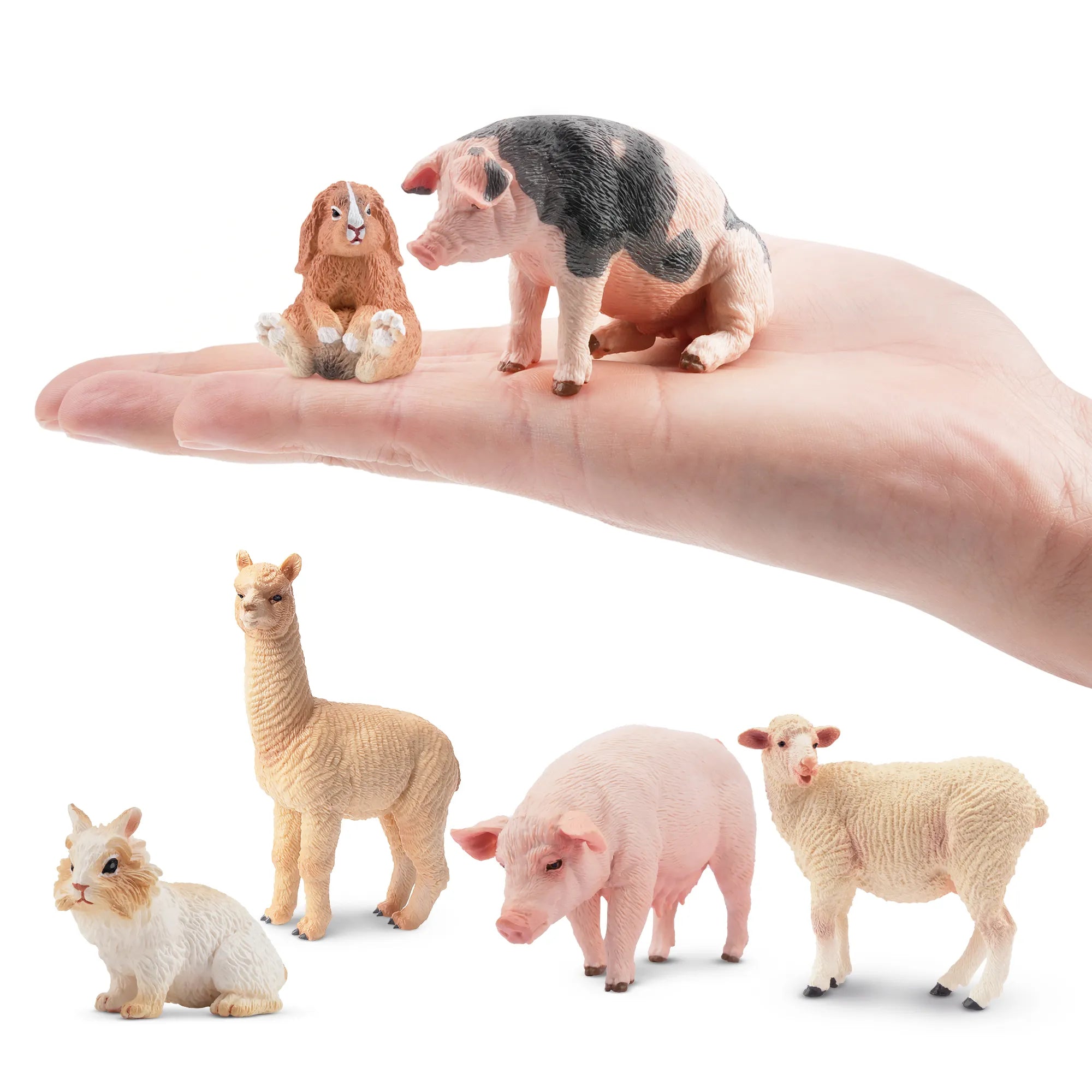 Ensemble de 17 Figurines d'Animaux de la Ferme avec Clôture d'Enclos