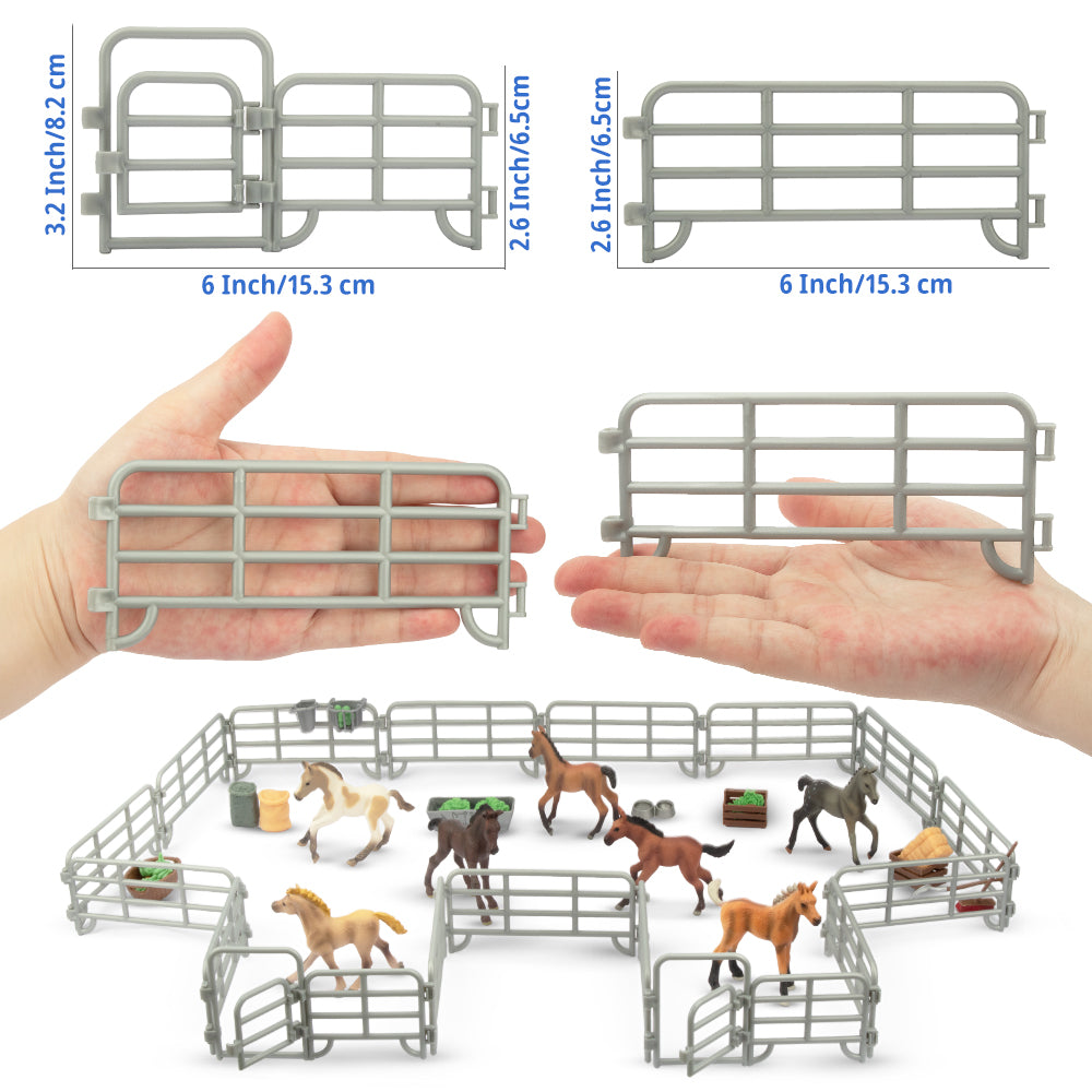 20-Piece Corral Fencing Panel Playset - Includes 18 Fences & 2 Gates-on hand
