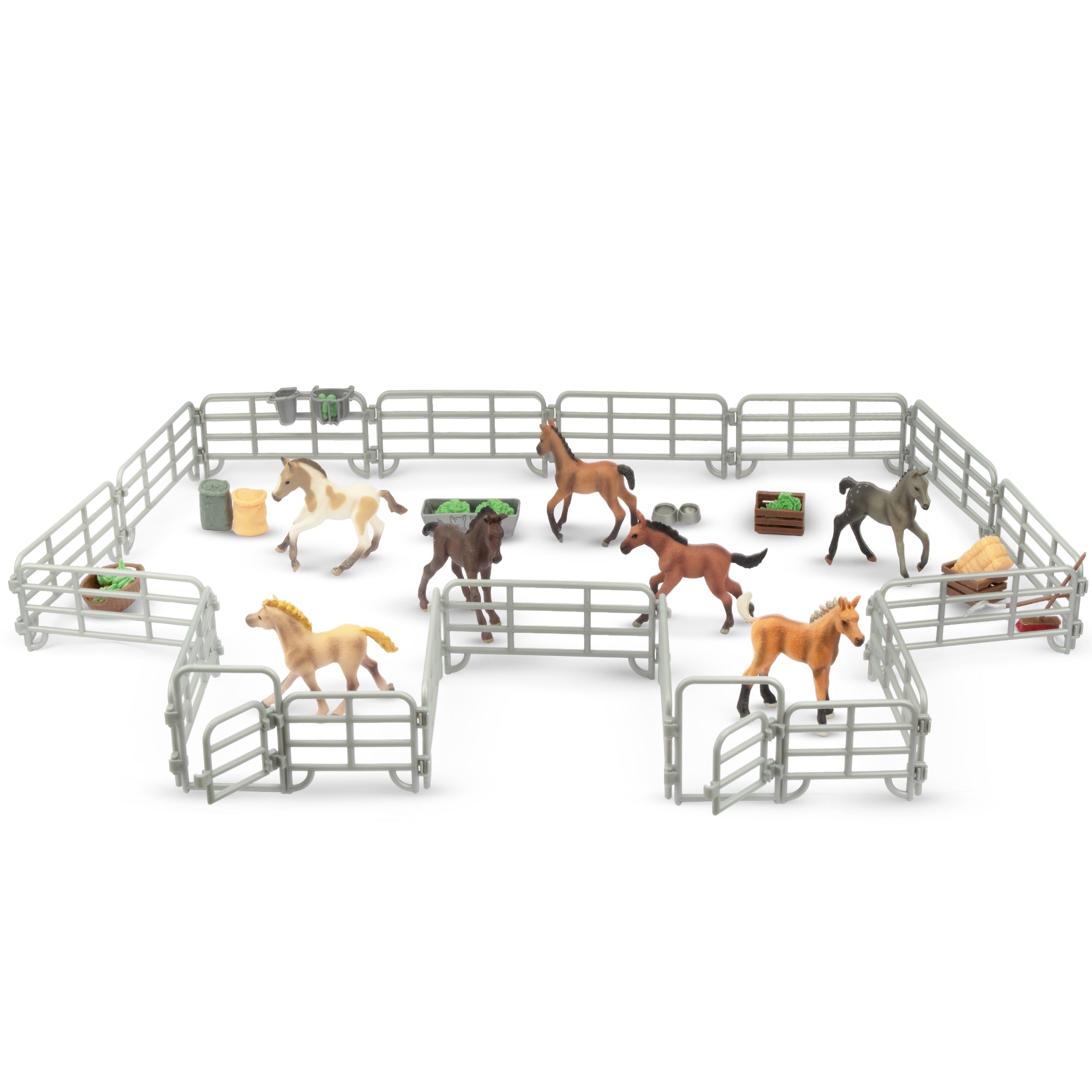 20-Piece Corral Fencing Panel Playset - Includes 18 Fences & 2 Gates-scene