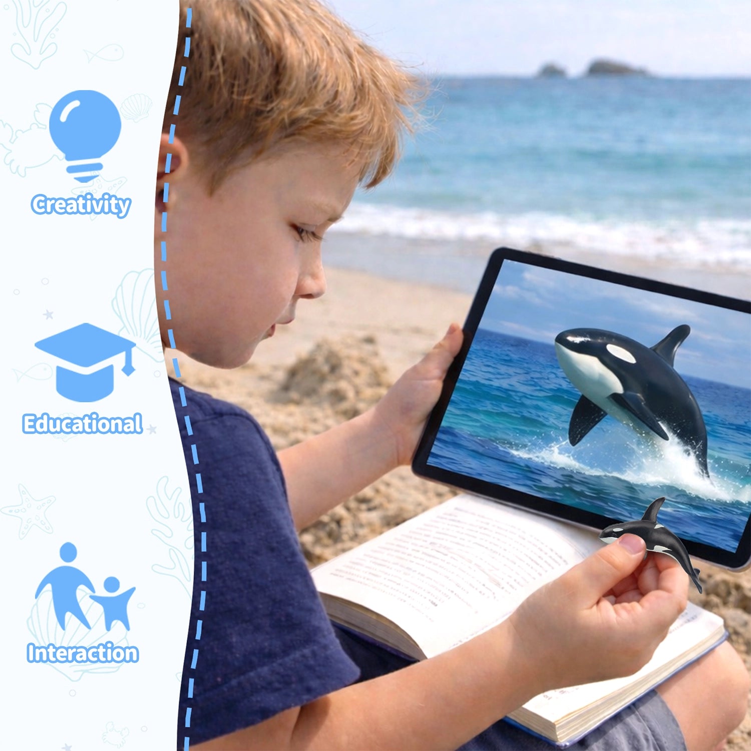 Juego de 24 piezas de mini figuras de animales del océano