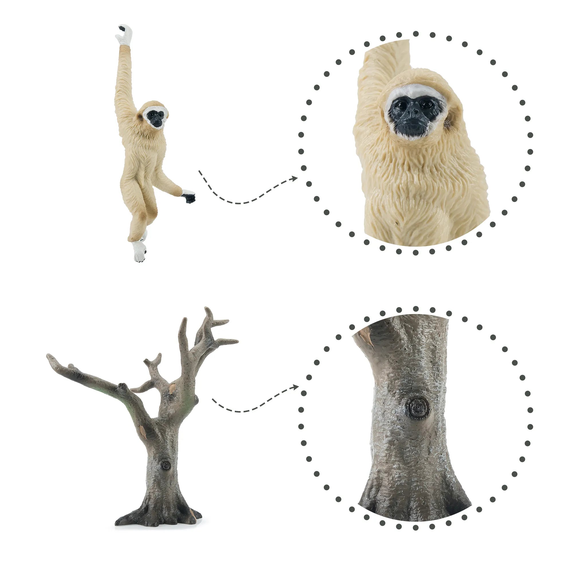 3-Piece Primates with Bare Branch Tree Figurine Playset