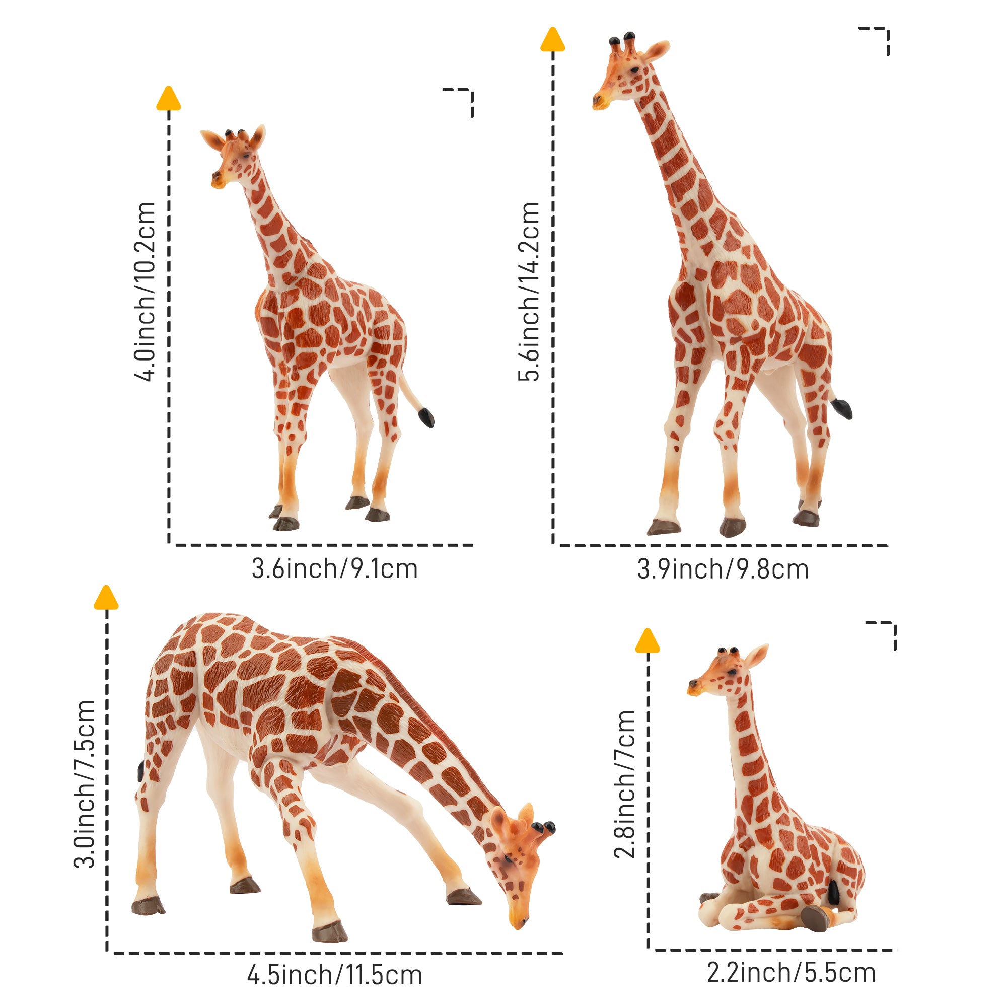 4-Piece Giraffe Family Set-size