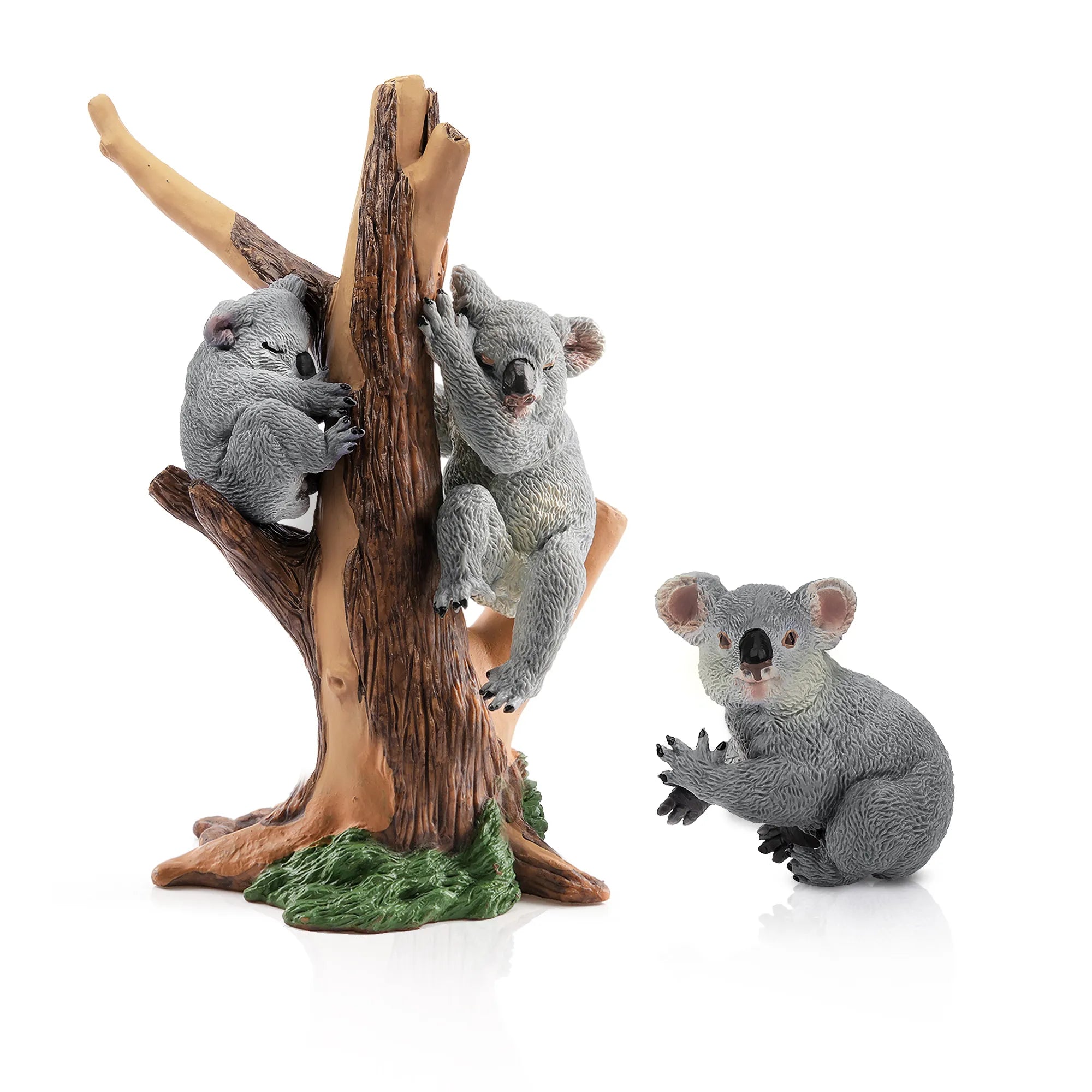مجموعة لعب مكونة من 4 تماثيل: الكوالا وشجرة الغابة