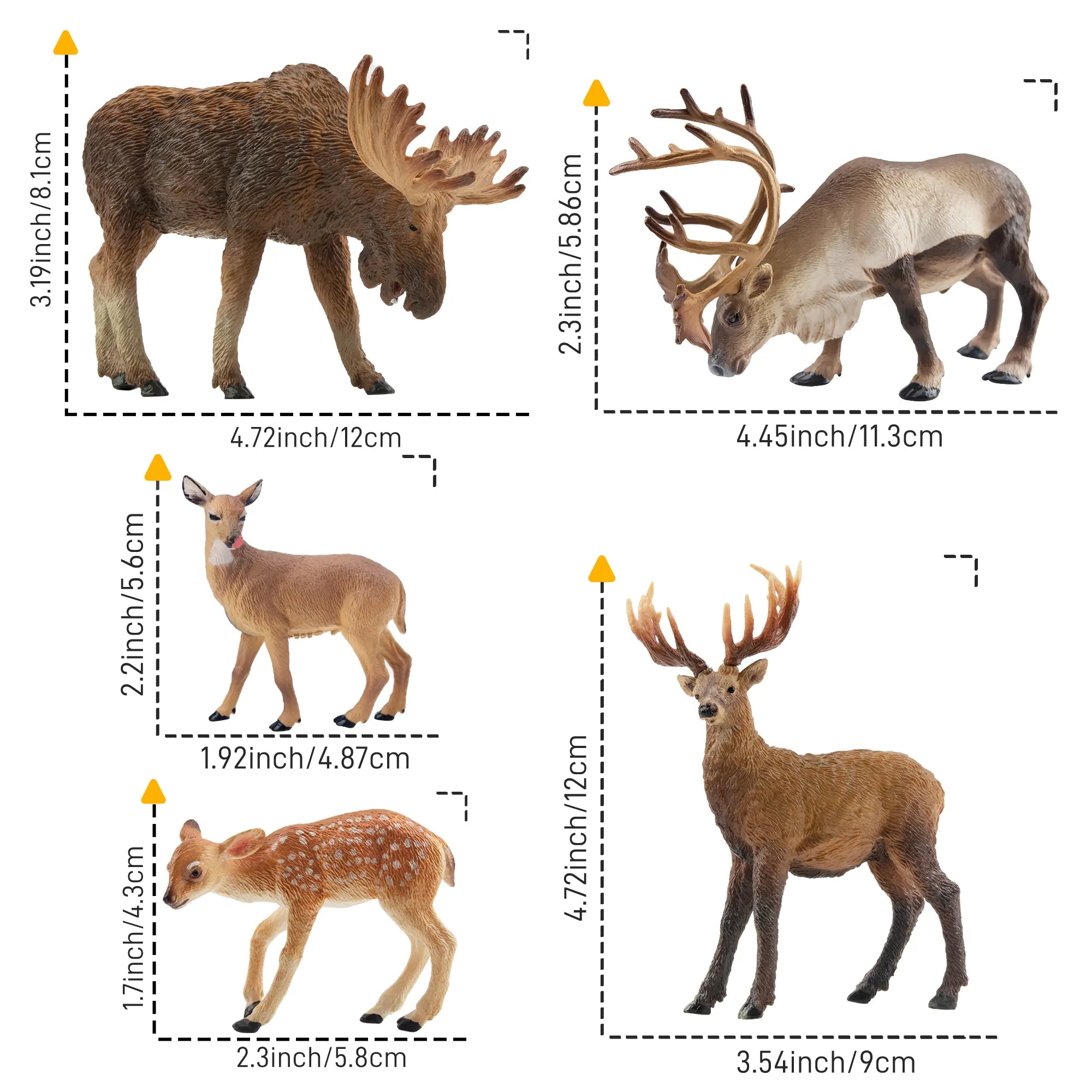 5-Piece Deer Family Figurines Set-size