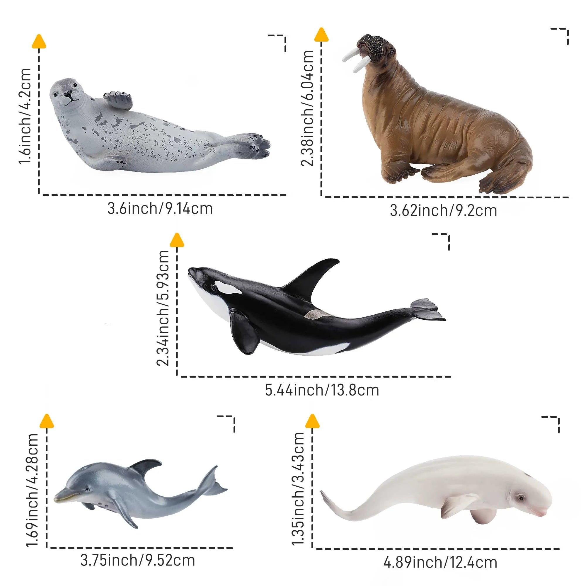5-Piece Marine Mammal Figurines Bundle-size