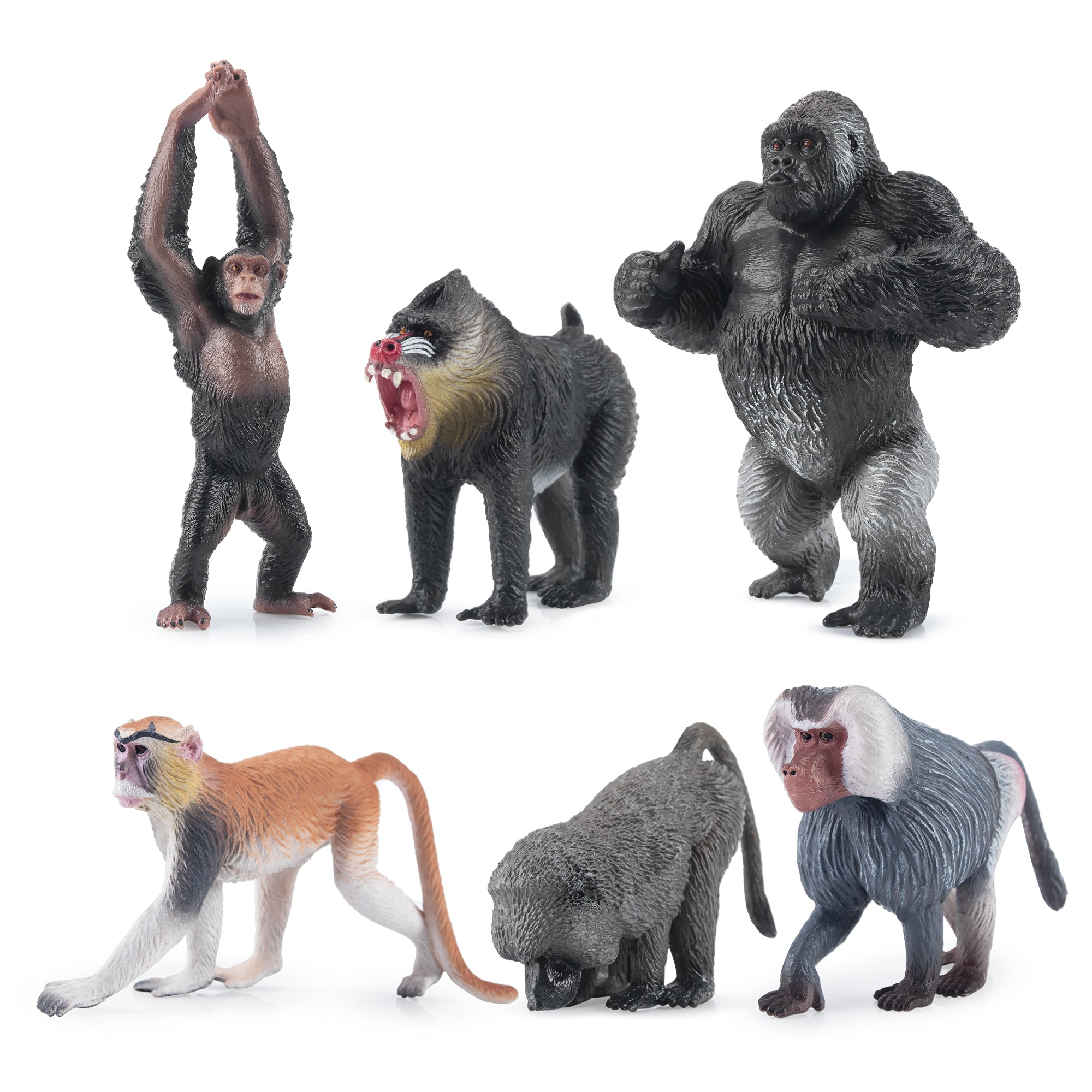 6-Piece African Primate Figurine Playset