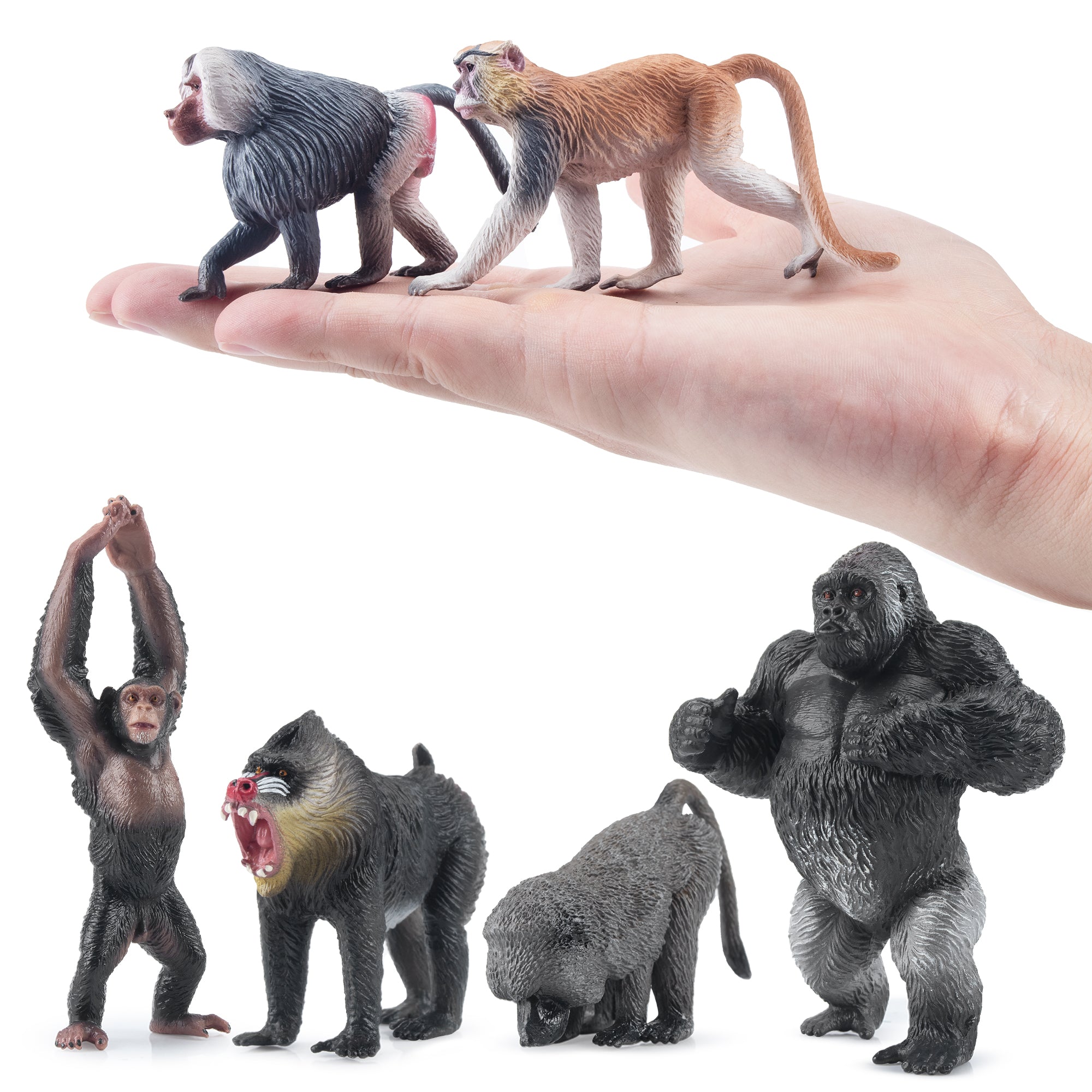 6-Piece African Primate Figurine Playset