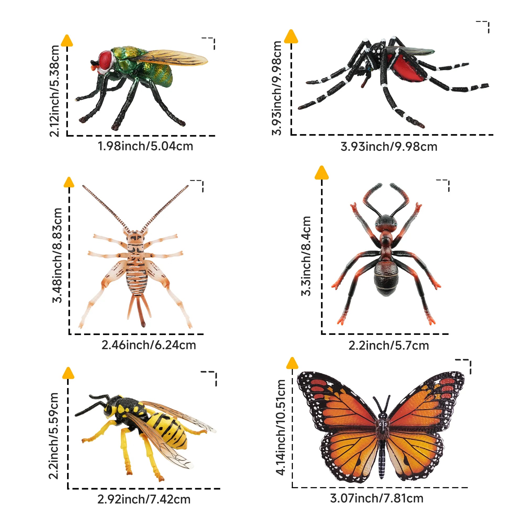 6-Piece Common Backyard Bug Figurines Set-size