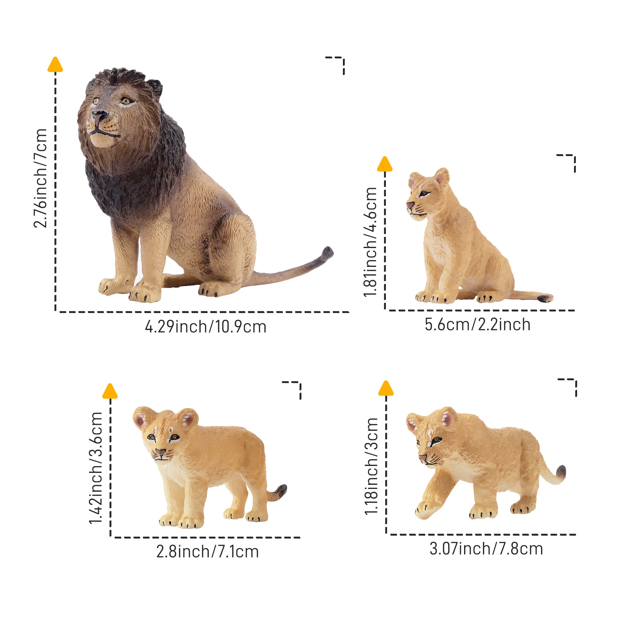 6-Piece Lion Family Figurines Playset-size 1