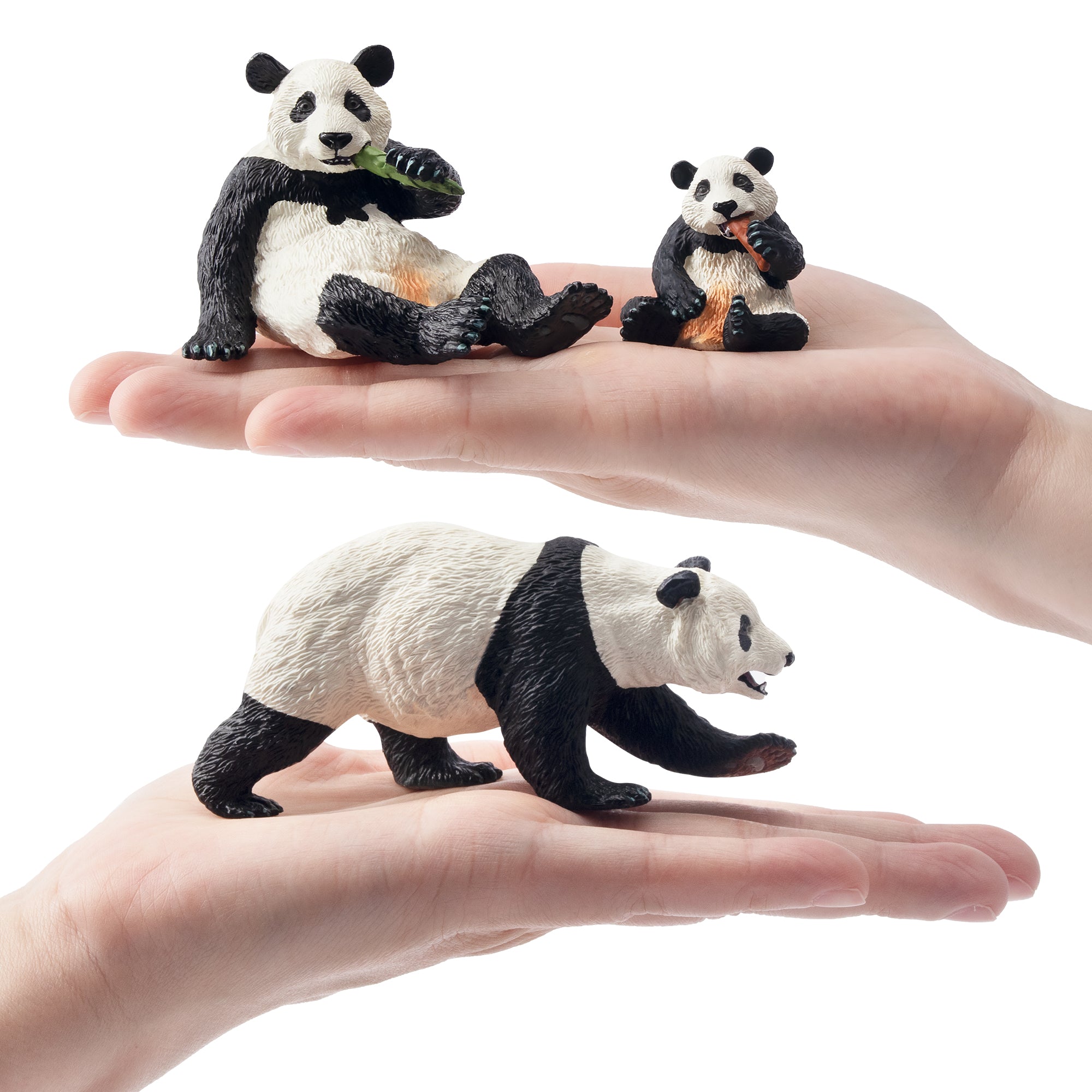 6-Piece Plastic Jungle Panda Animal Figurines Family Set-on hand