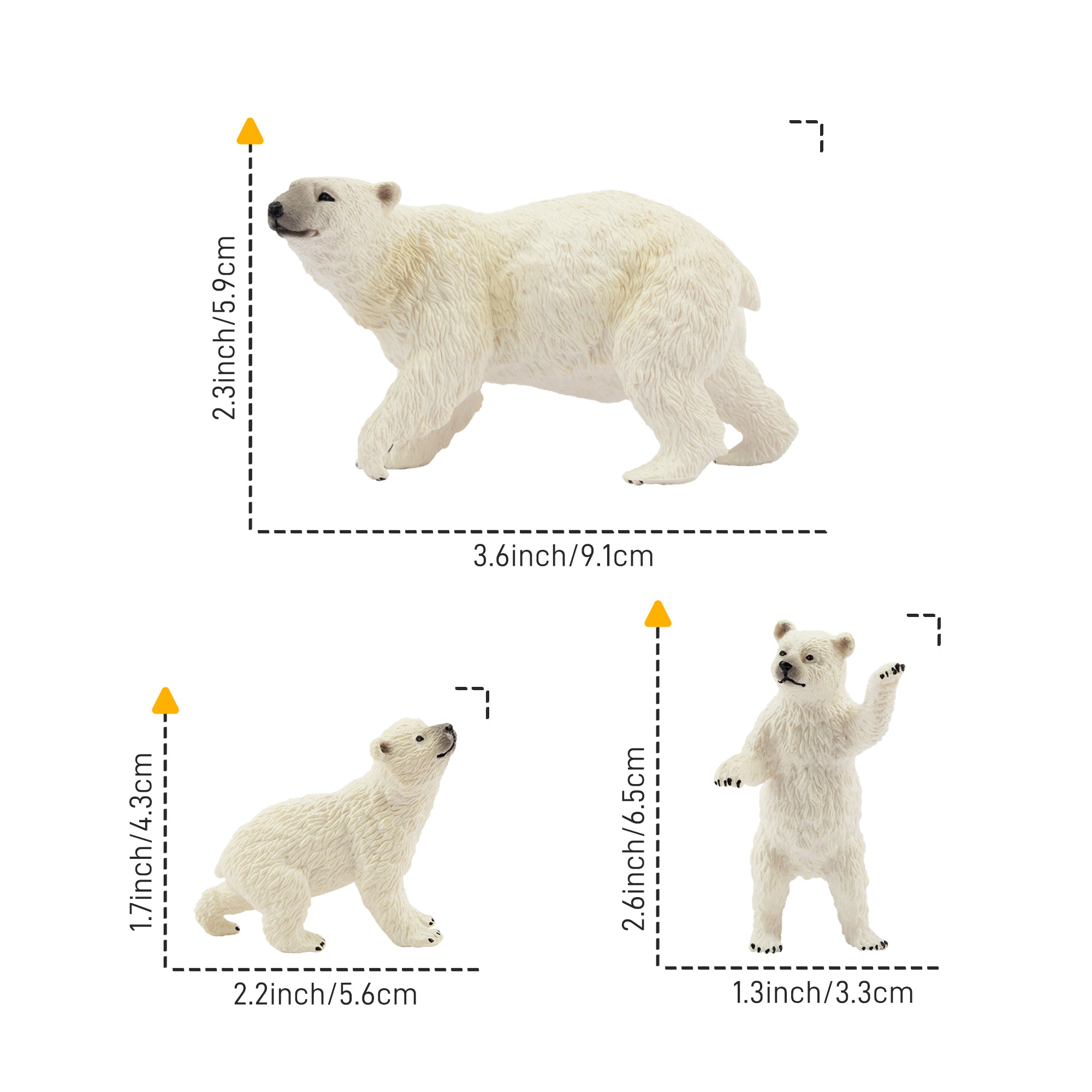 6-Piece Polar Bear Family Figurines Playset with Adult_Baby Polar Bear-size 2