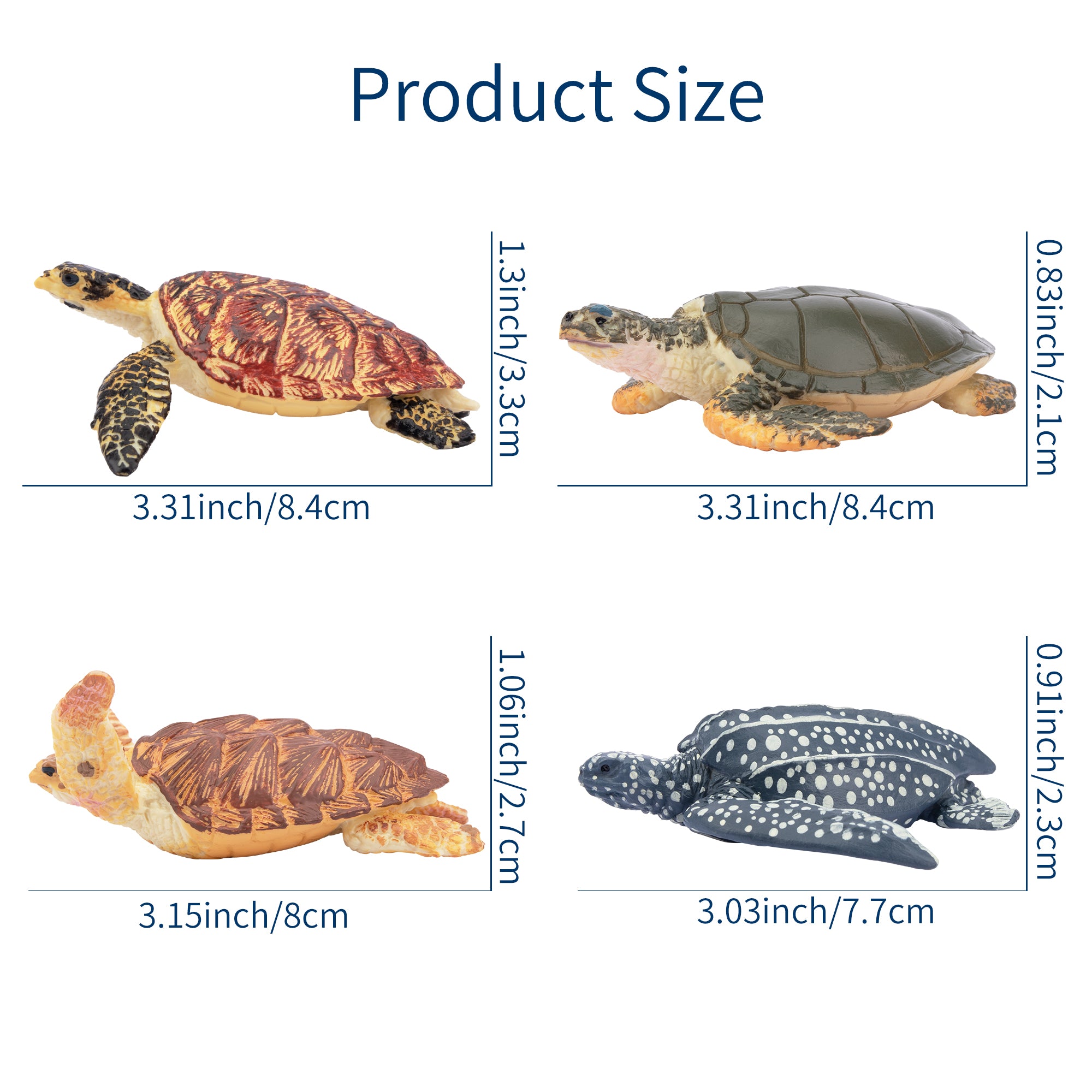 6-Piece Sea Turtle Animal Figurines Playset-size