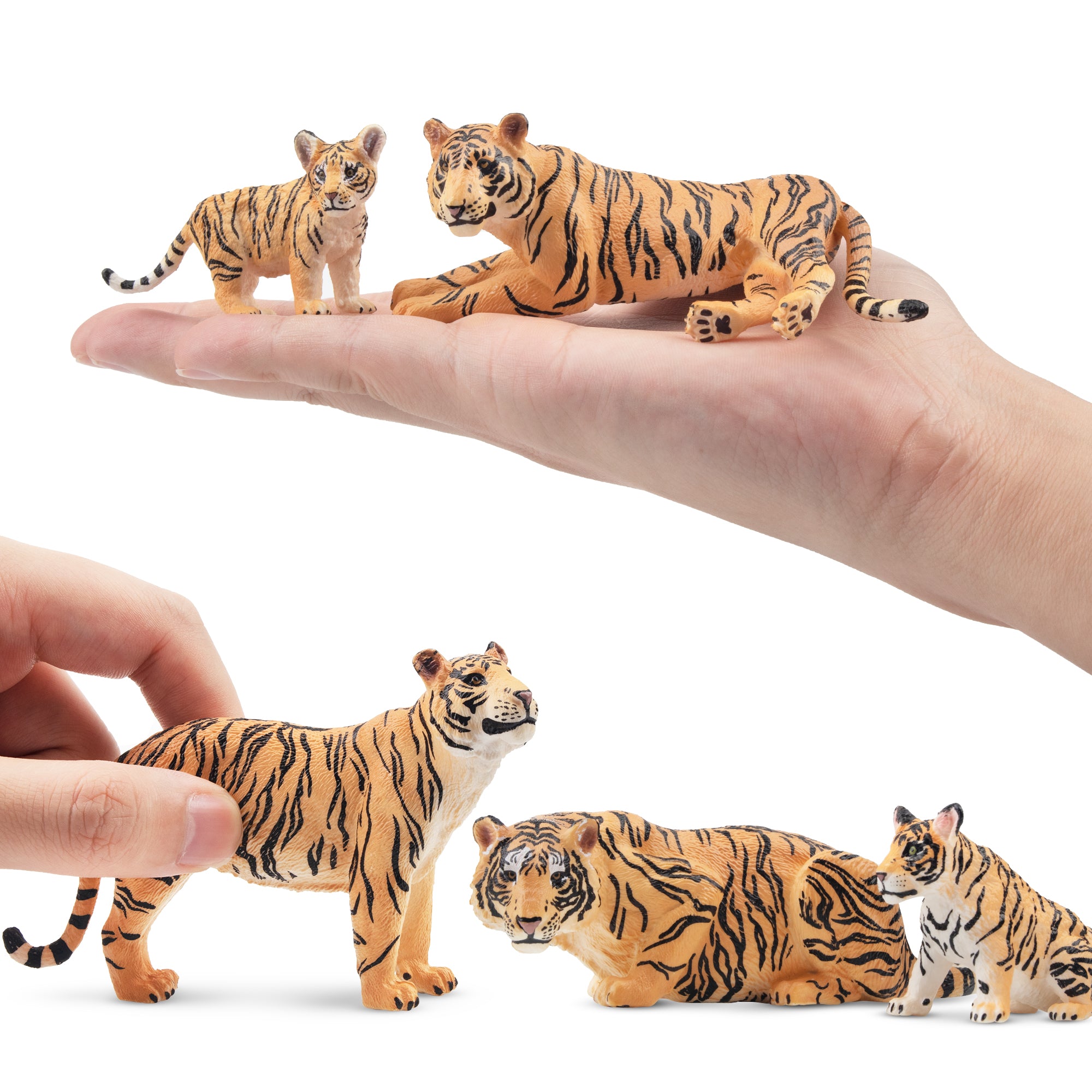 6-Piece Tiger Family Figurines Playset-on hand