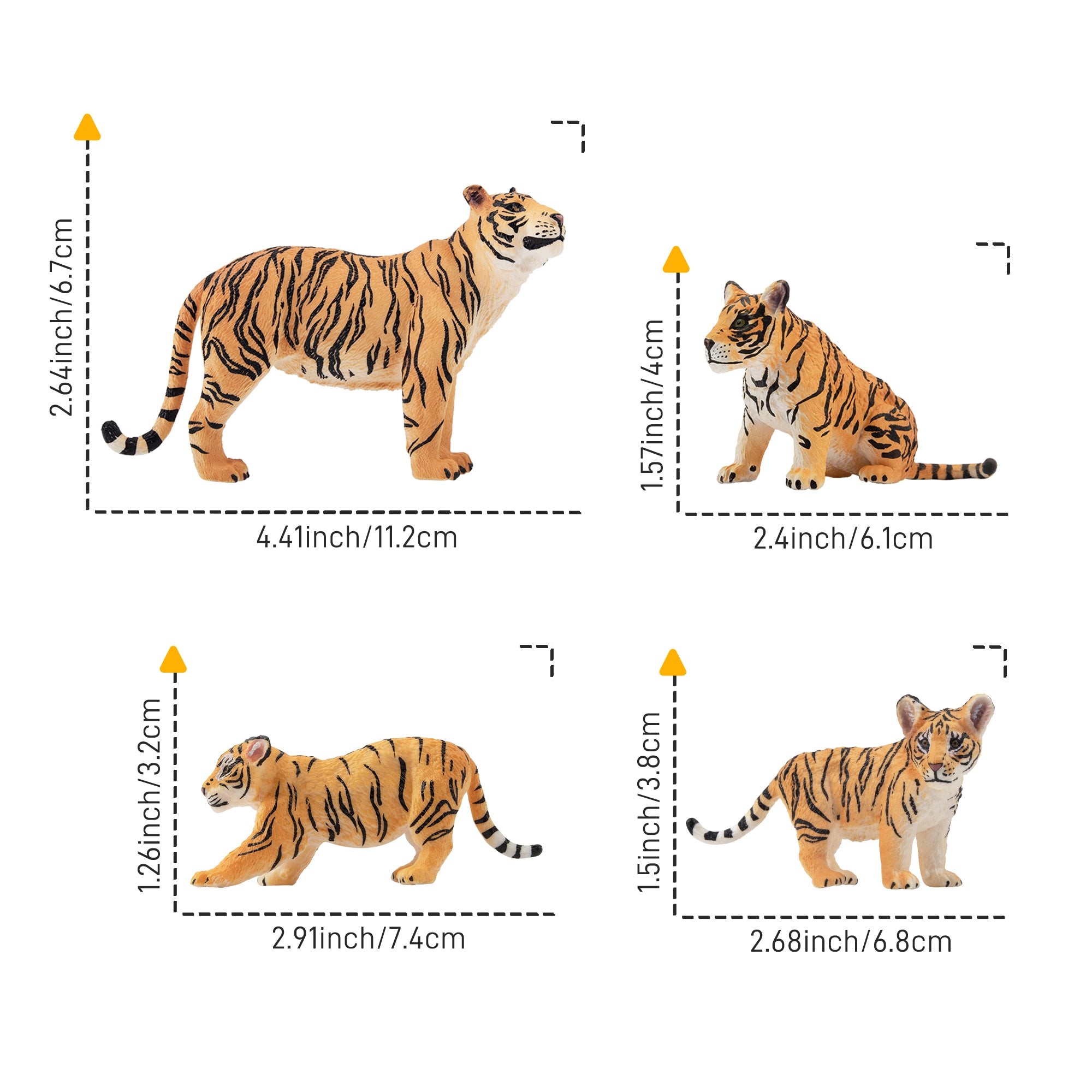 6-Piece Tiger Family Figurines Playset-size 1