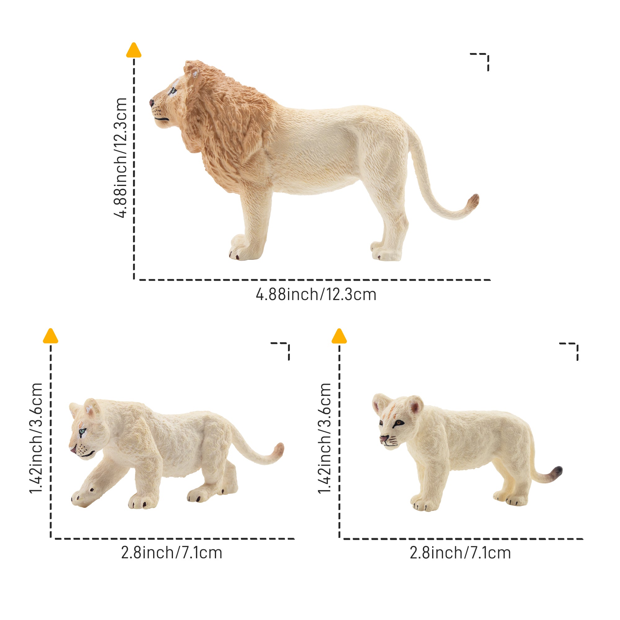 6-Piece White Lion Family Set-size 1