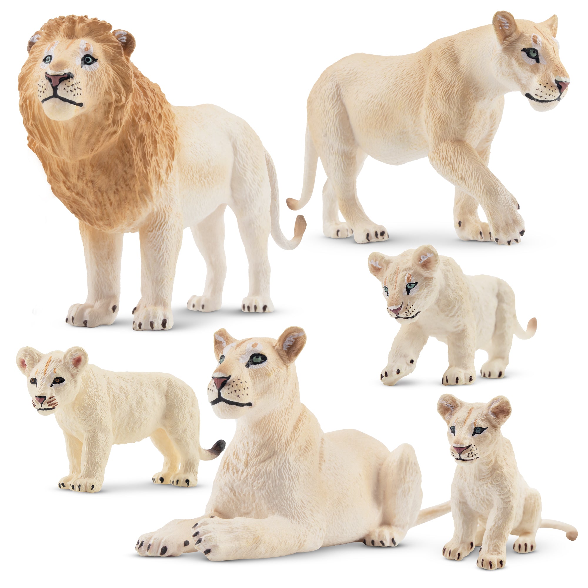 6-Piece White Lion Family Set