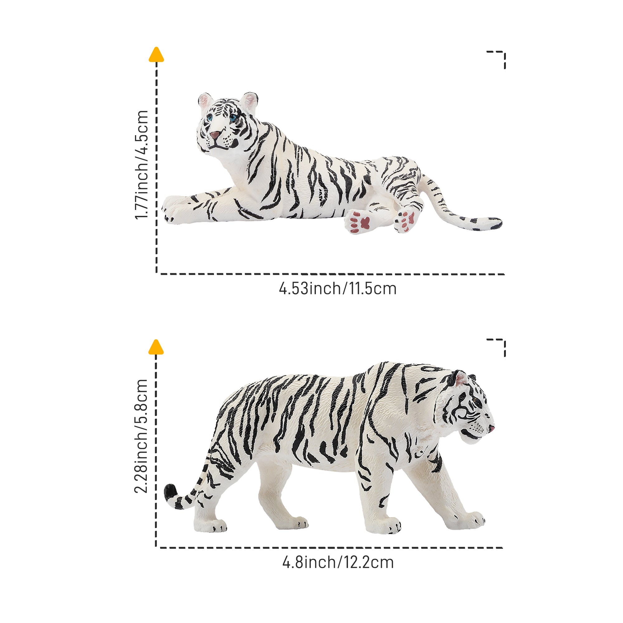 6-Piece White Tigers Family Figurines Playset-size 2