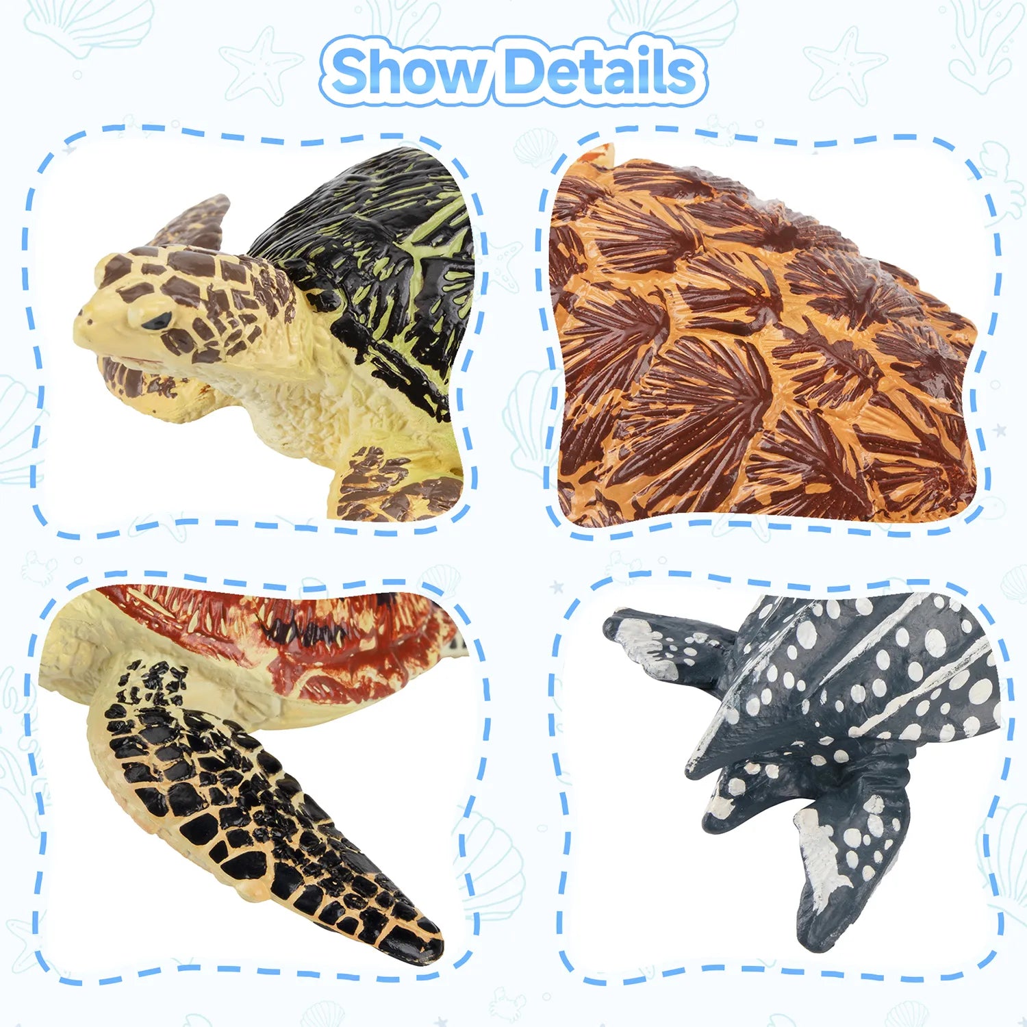 6-Piece Sea Turtle Figurine Playset