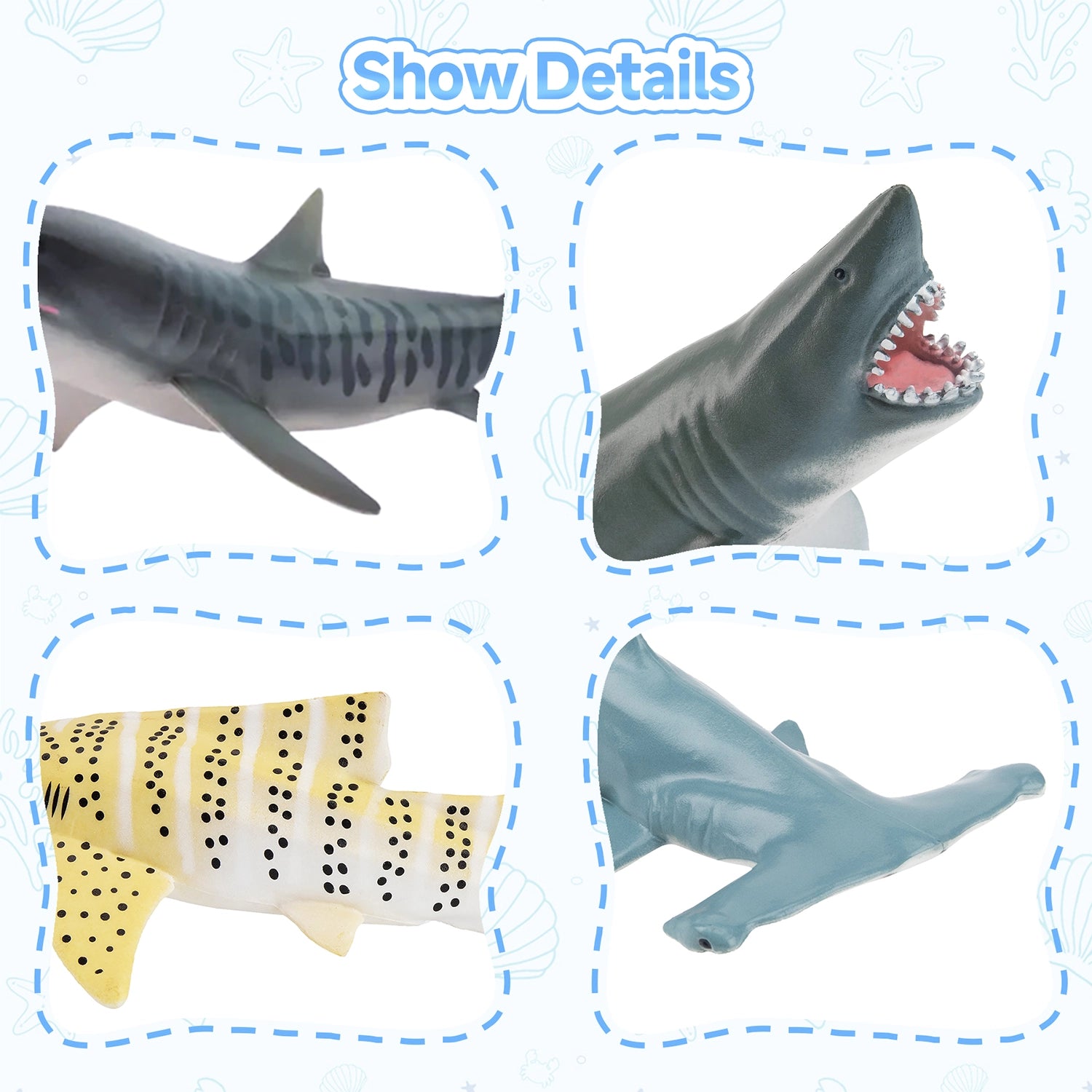 6-Piece Shark Figurine Playset